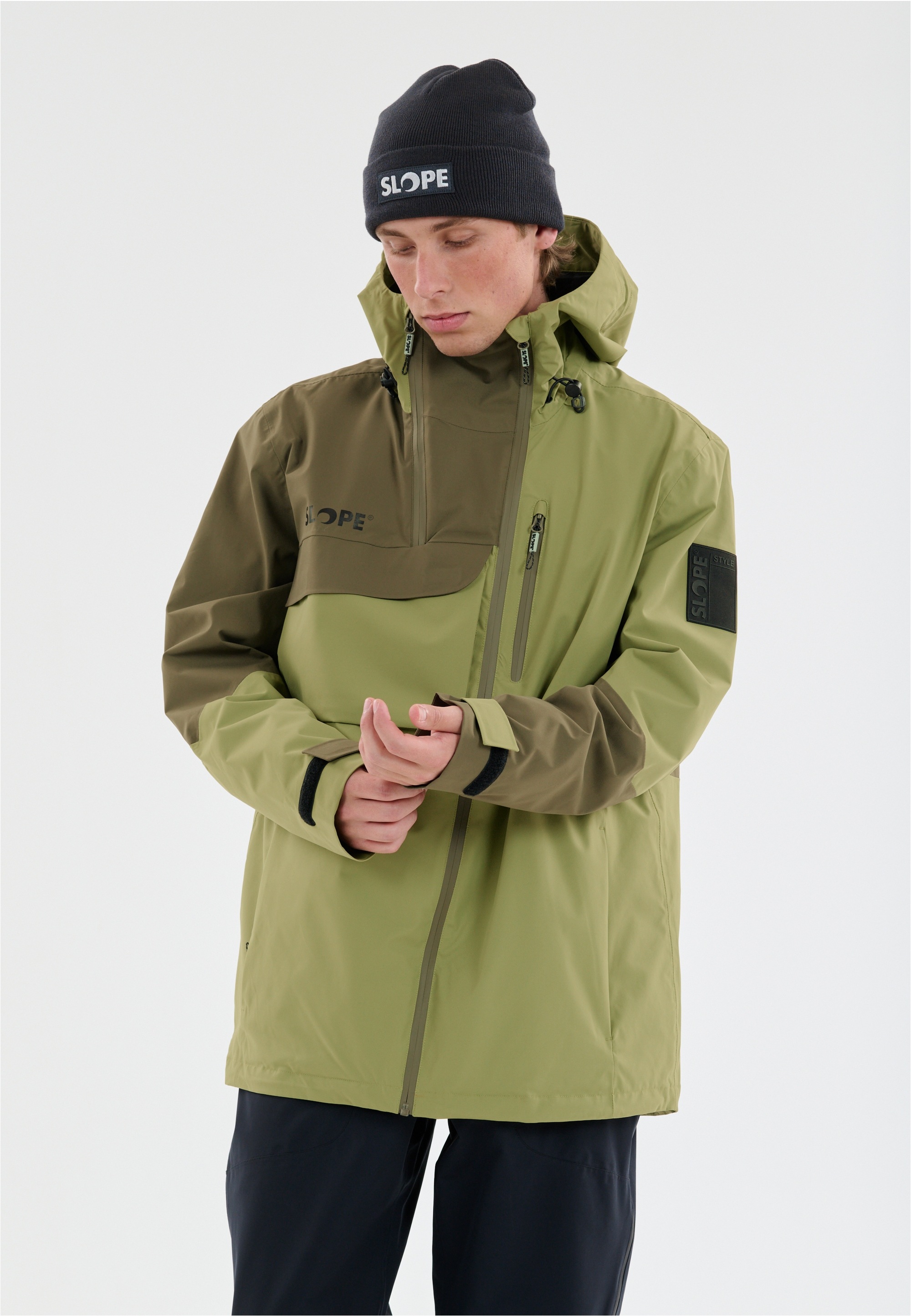 SLOPE Herren Skijacke "Zuko"grün, Gr. M, mehrfarbig, 100% Polyester, Jacken, Mit innovativem Reißverschlussdesign