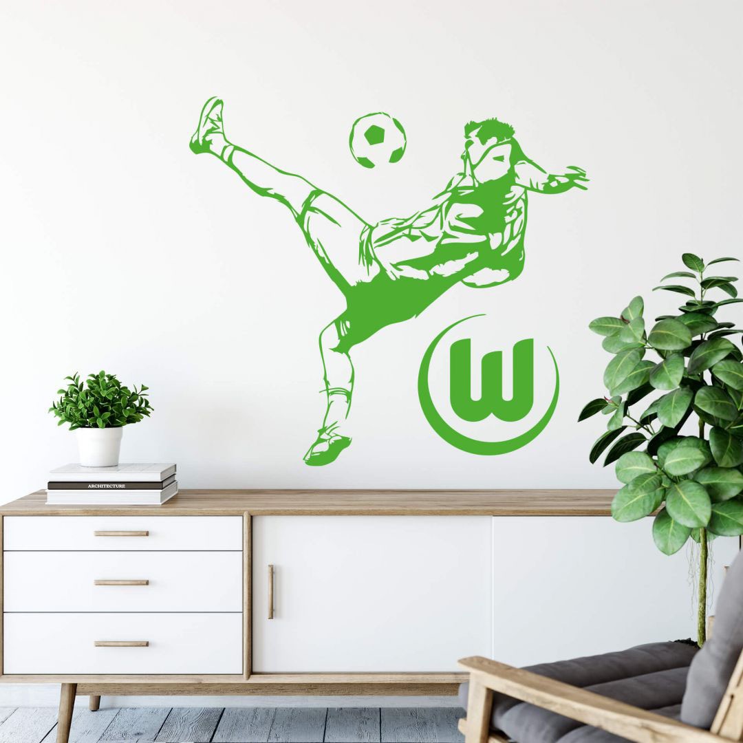 Wall-Art Wandtattoo »VfL Wolfsburg - BAUR | bestellen St.) Fußballspieler«, (1