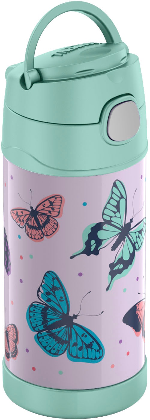 THERMOS Isolierflasche »FUNTAINER STRAW BOTTLE, doppelwandiger Edelstahl, spülmaschinenfest«, (1 tlg.), 0,35l, mit Silikonstrohalm, absolut dicht