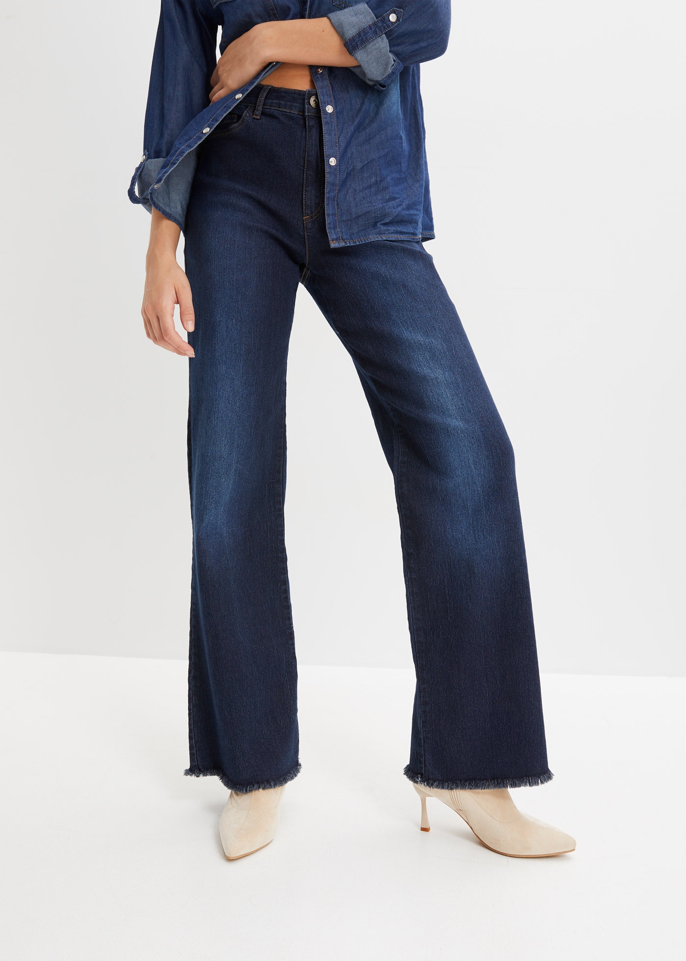 bonprix Weite Jeans "Wide-Leg-Jeans, High Waist", Wide-Leg-Jeans, High Wais günstig online kaufen