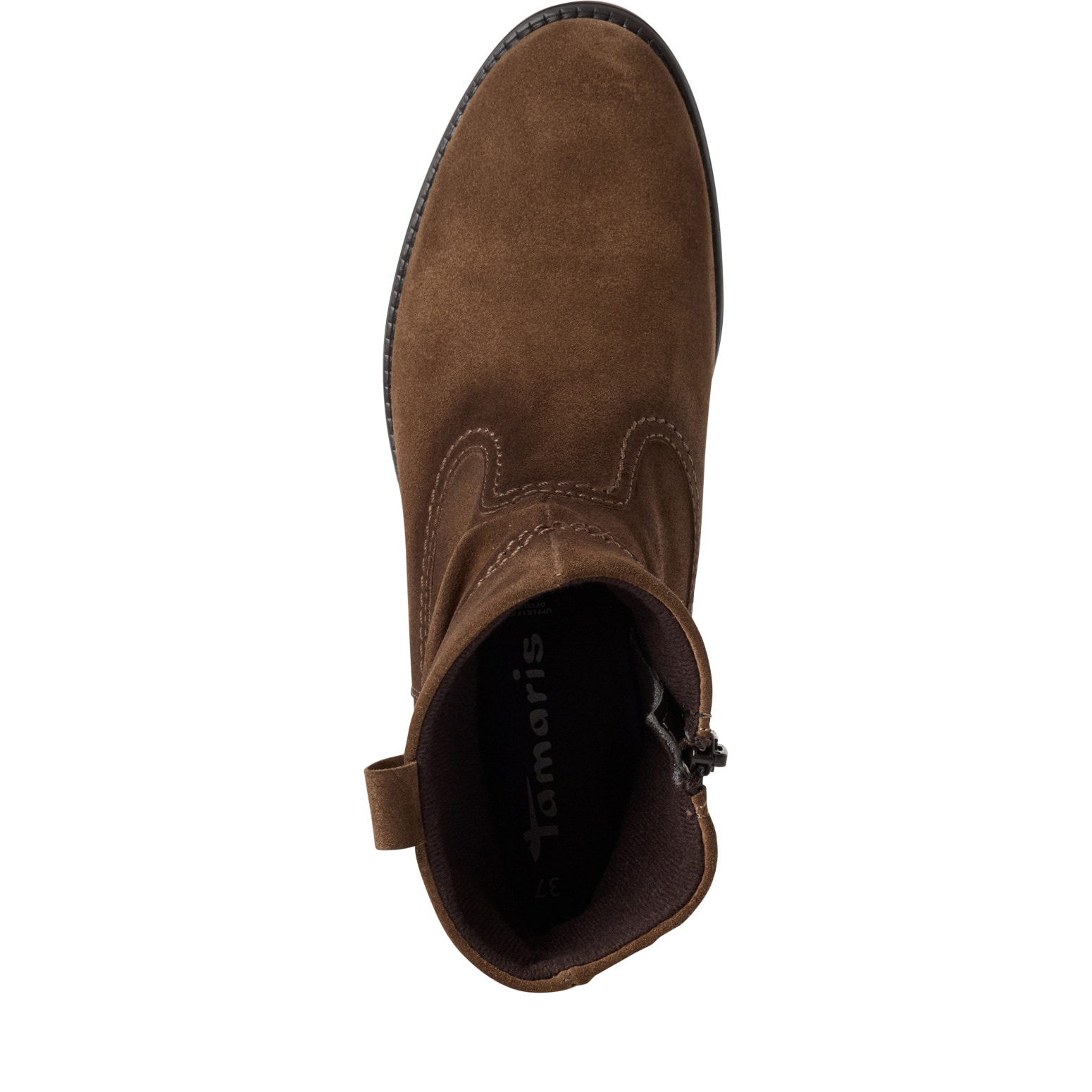 Tamaris Stiefelette, Blockabsatz, Boots mit Falten im slouchy Look