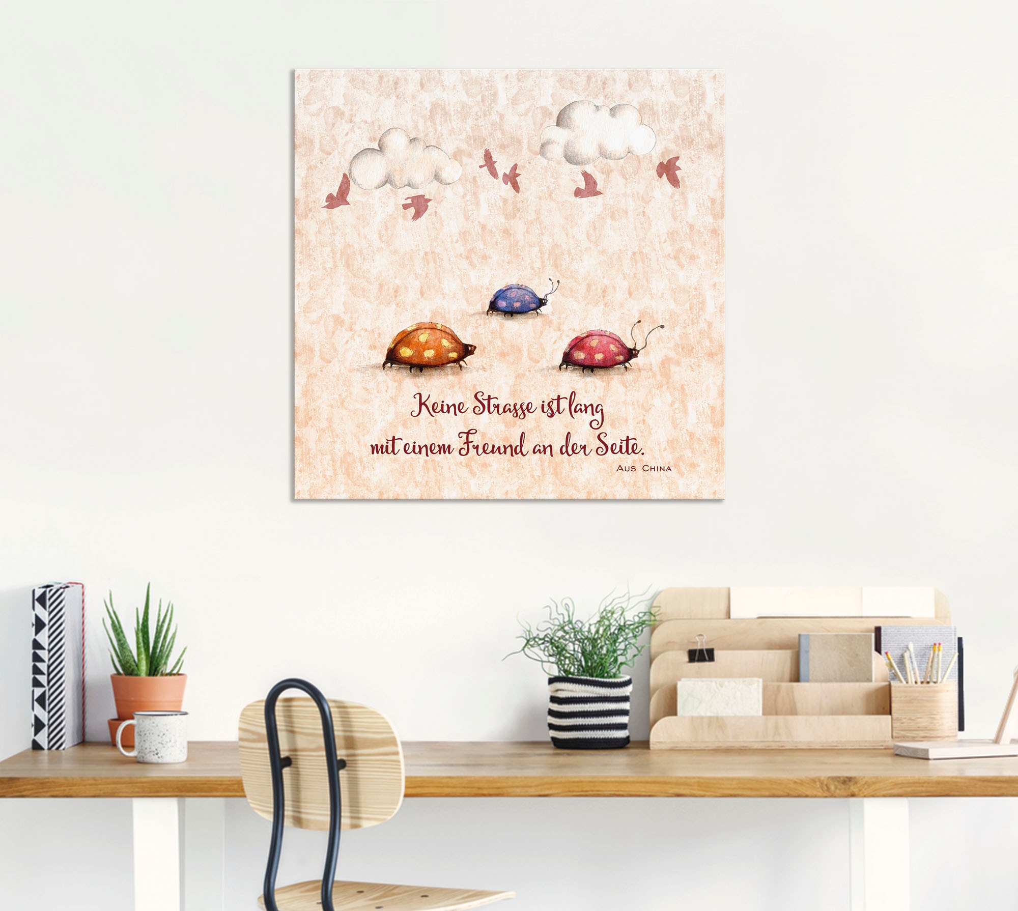 Artland Wandbild »Lebensweisheit Freunde«, Tiere, (1 St.), als Alubild, Outdoorbild, Leinwandbild, Poster, Wandaufkleber