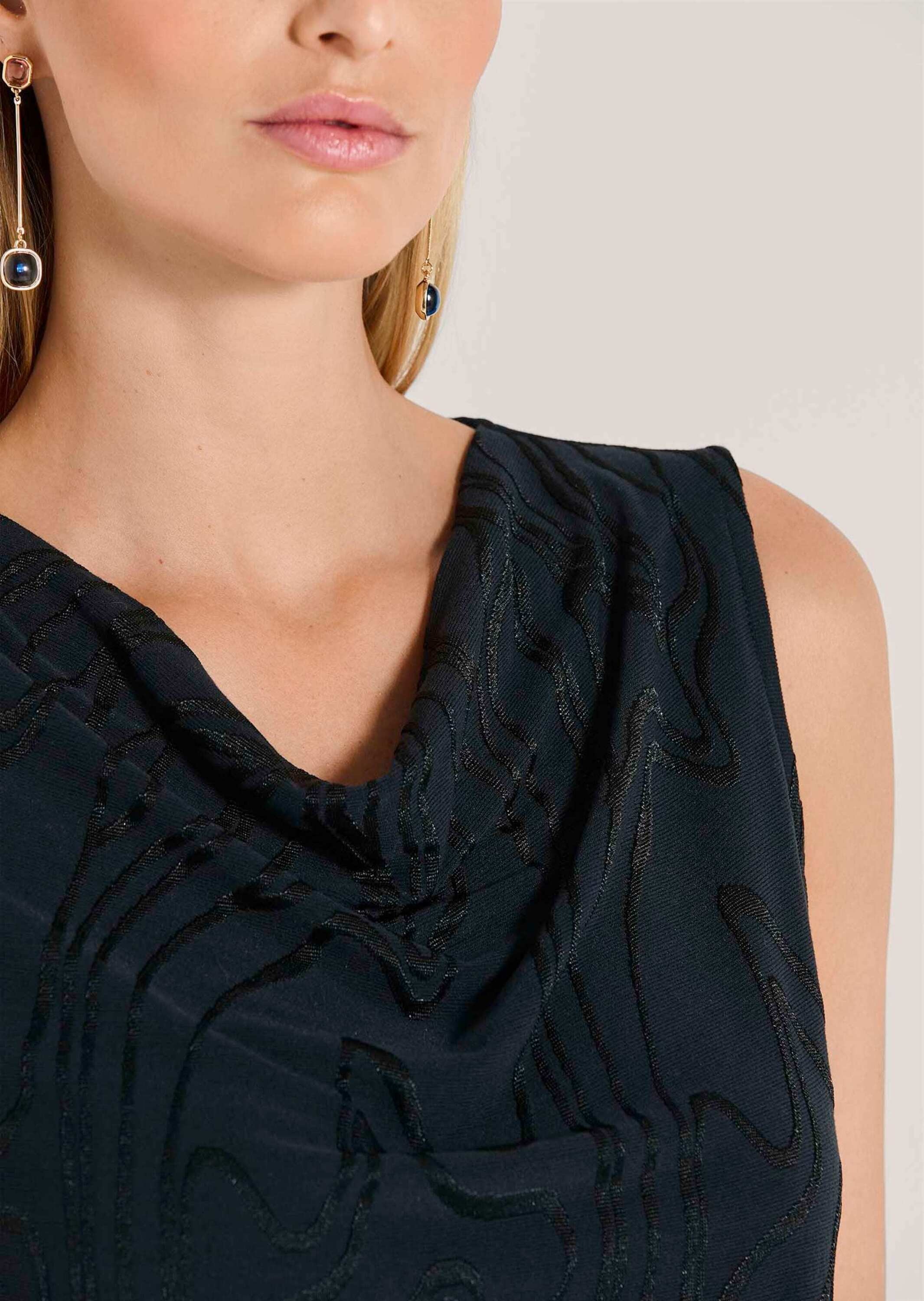 MADELEINE Trägertop »Top Elegantes Jersey-Oberteil mit Wasserfallkragen«