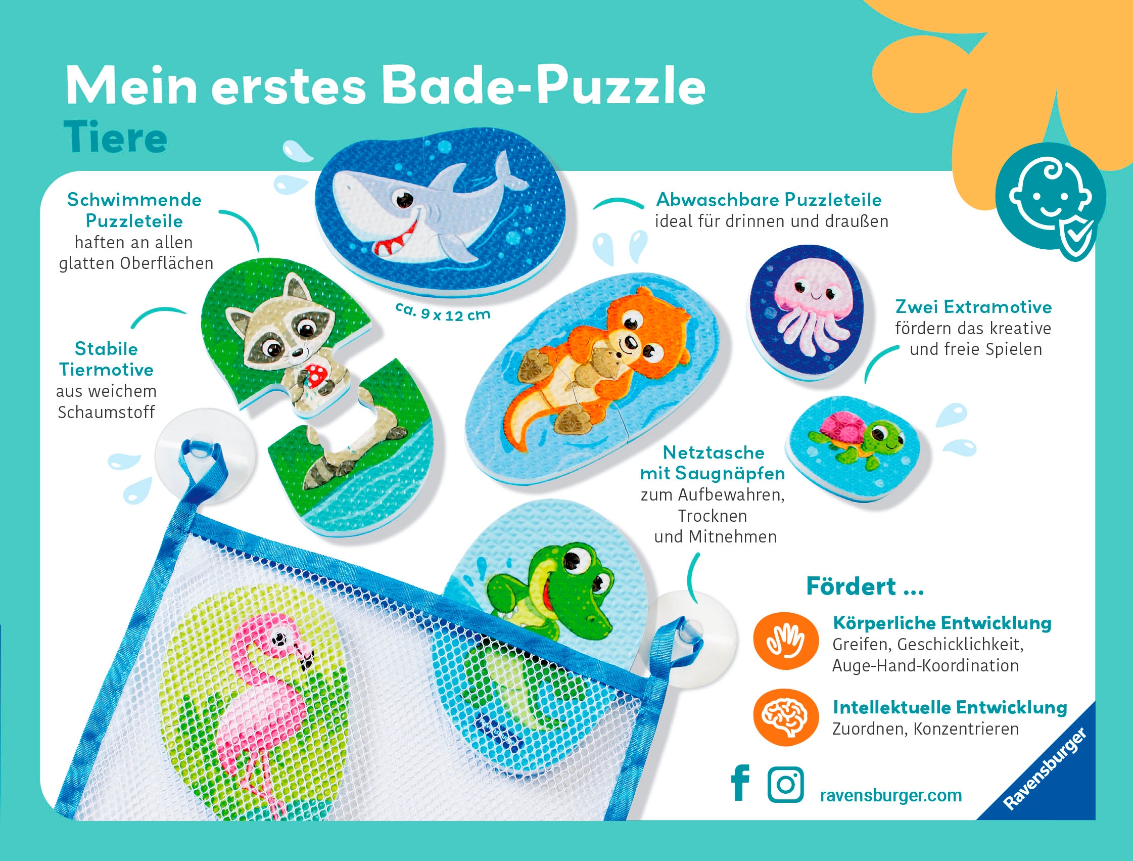 Ravensburger Badespielzeug »Play+ Mein erstes Bade-Puzzle: Tiere«