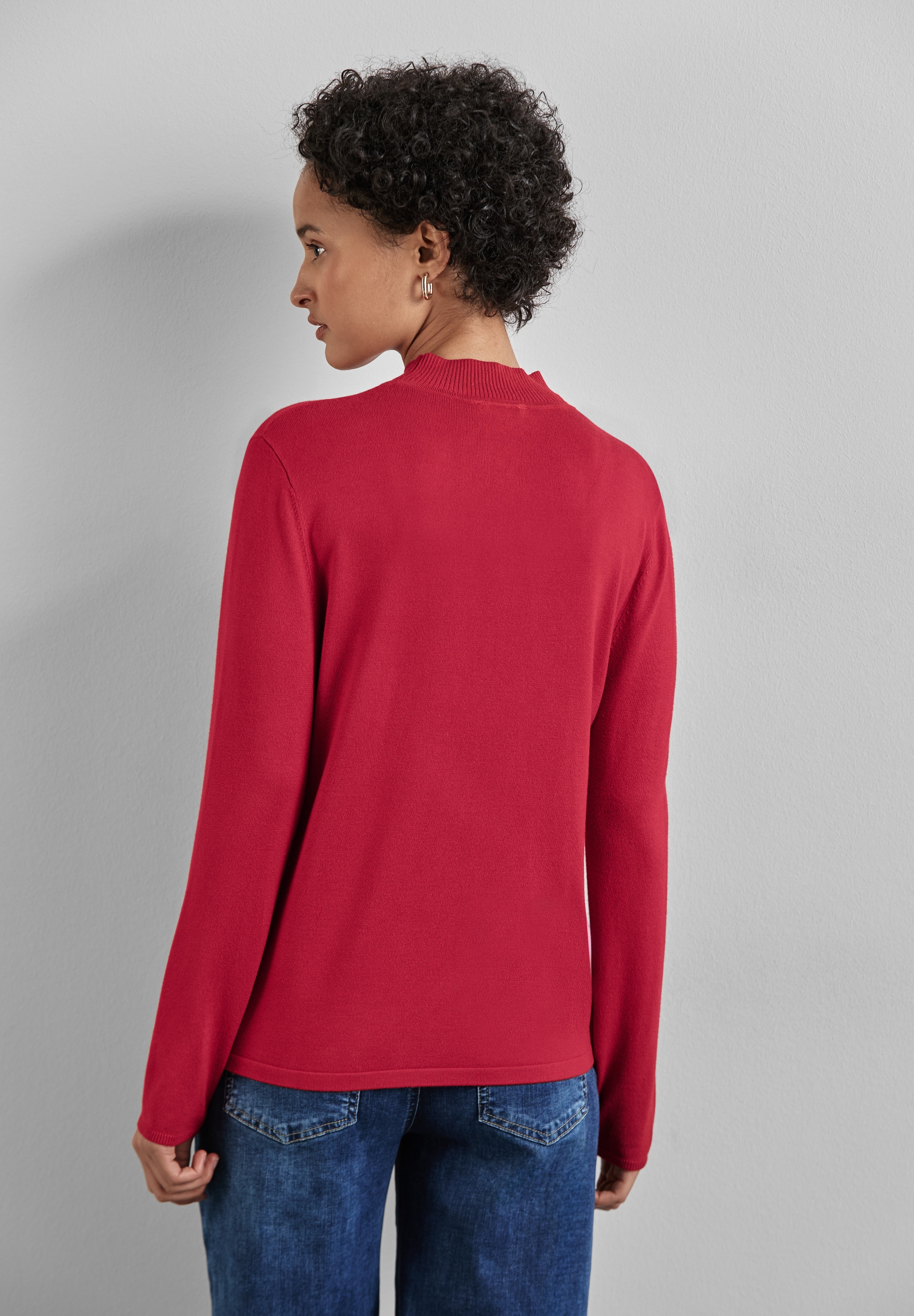 STREET ONE Rollkragenpullover, mit Materialmix