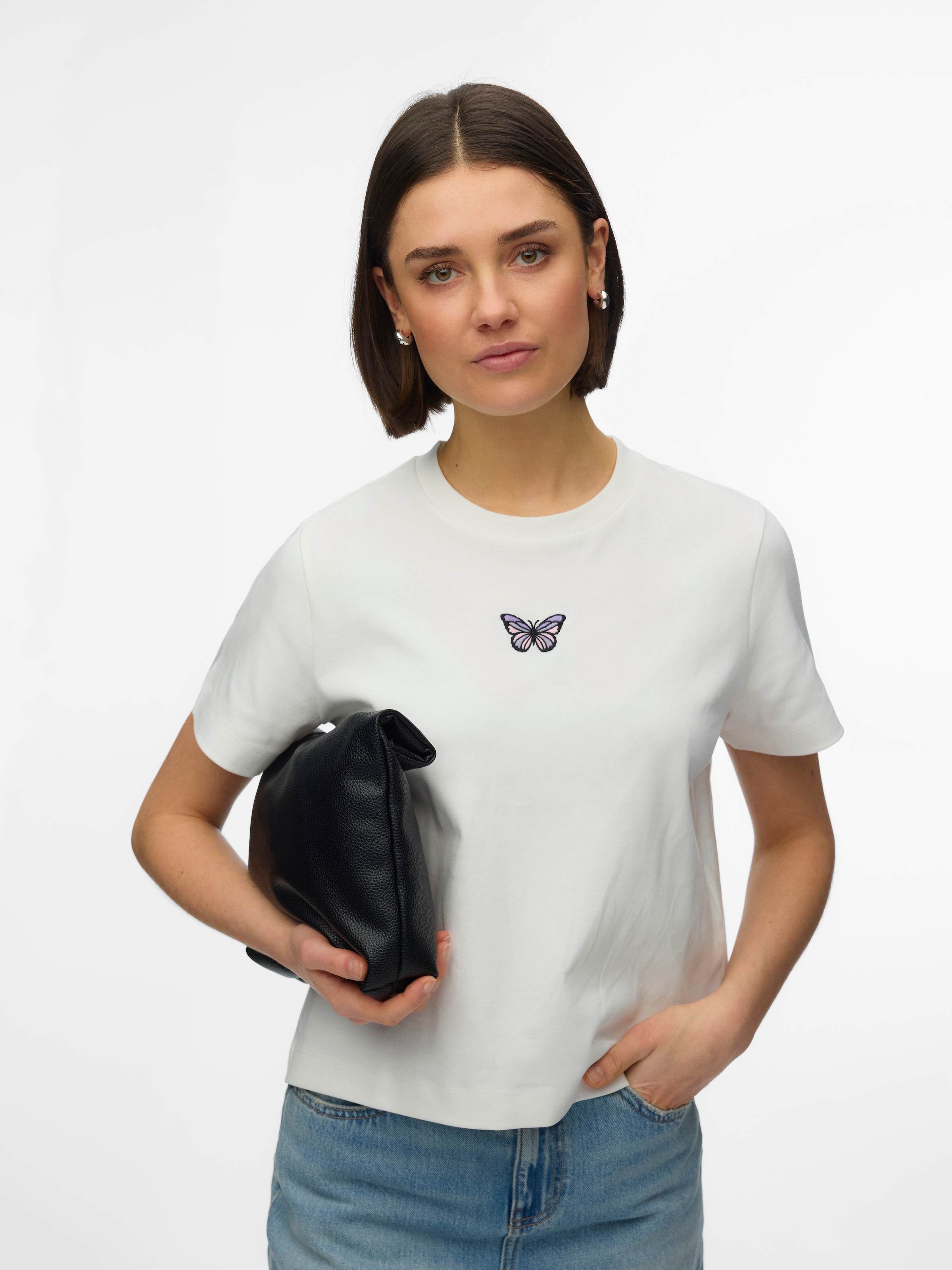 Vero Moda Kurzarmshirt »VMSARA METTE SS TOP BOX JRS GA NOOS« Baumwolle, regular fit