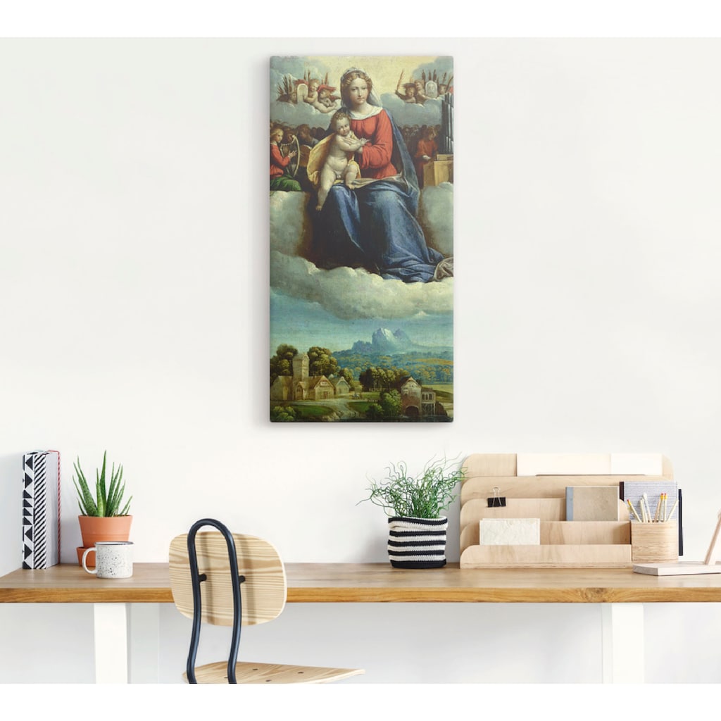 Artland Leinwandbild »Madonna mit Kind umgeben von Engeln«, Religion, (1 St.)