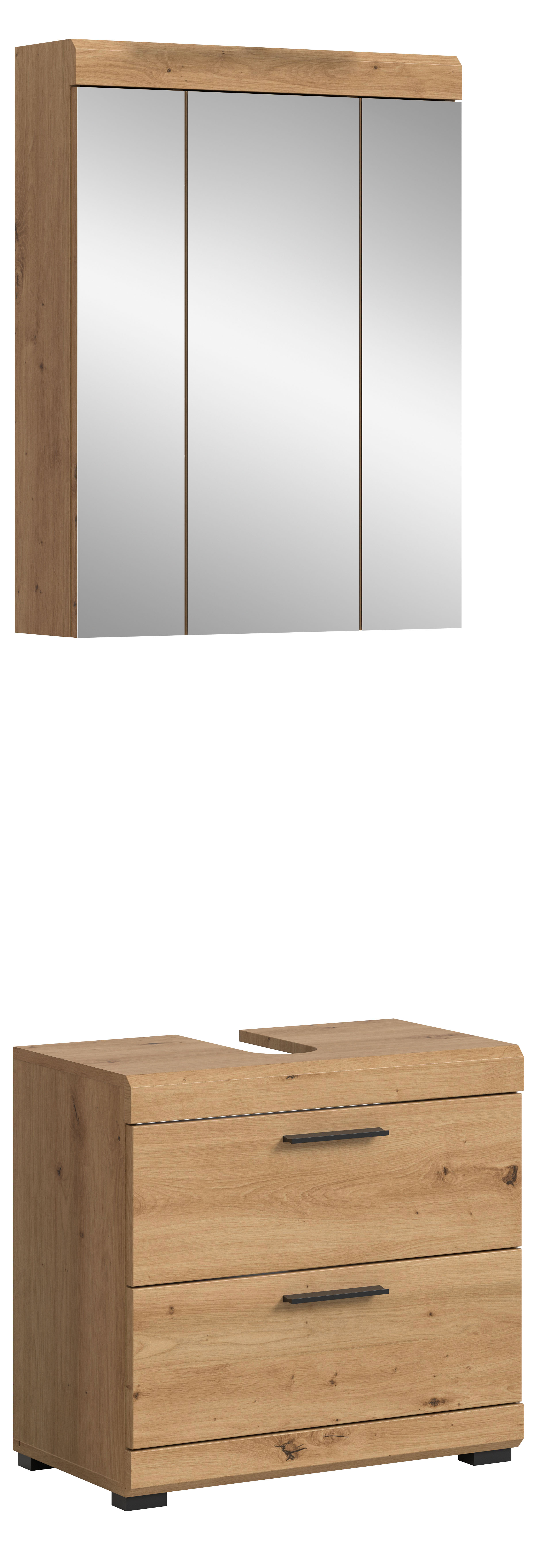 welltime Badmöbel-Set "SIENA, 2 tlg., bestehend aus: Waschbeckenunterschrank, Spiegelschrank" Set, TOPSELLER, 2 Stk. tlg.