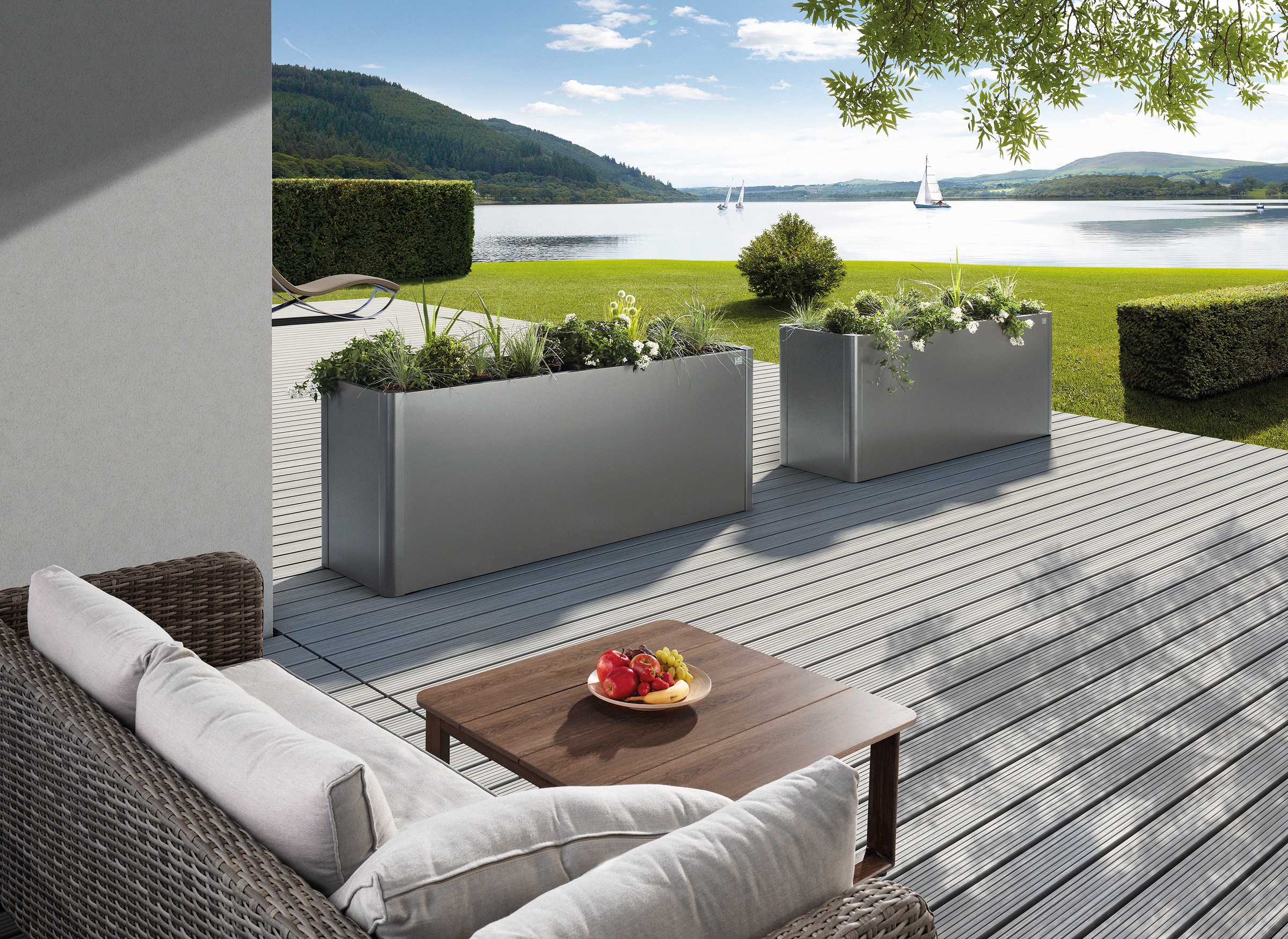 Biohort Hochbeet »BELVEDERE L-Form maxi 2 m, verschiedene Farben«, 201x201x77 cm, extrem langlebig, aus Metall