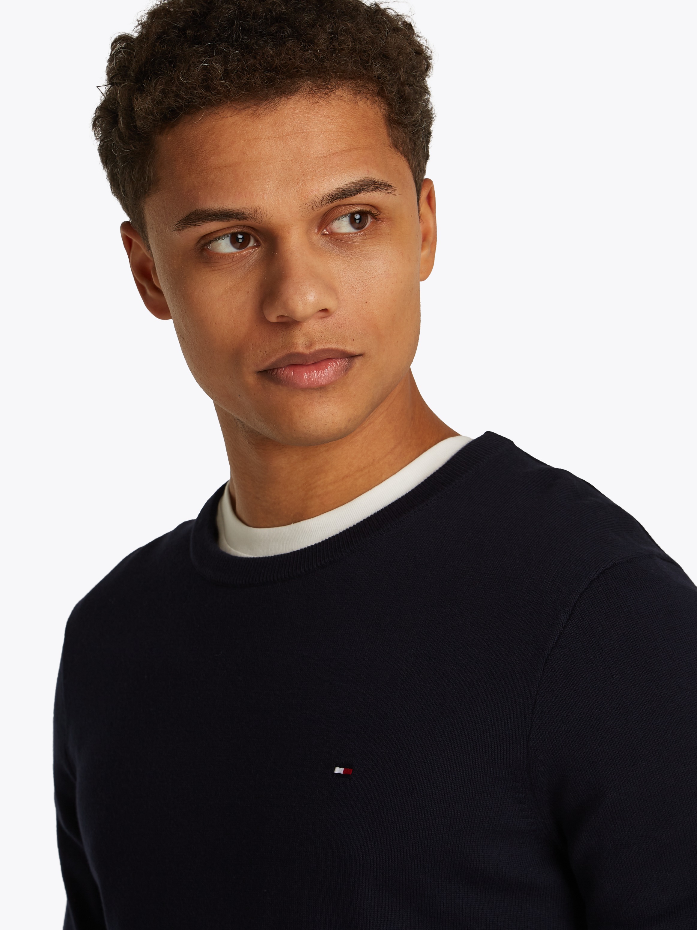 Thumbnail - Tommy Hilfiger Rundhalspullover "ESSENTIAL COTTON CREW NECK", 100% Baumwolle Crewneck Regular Fit Premium Mode