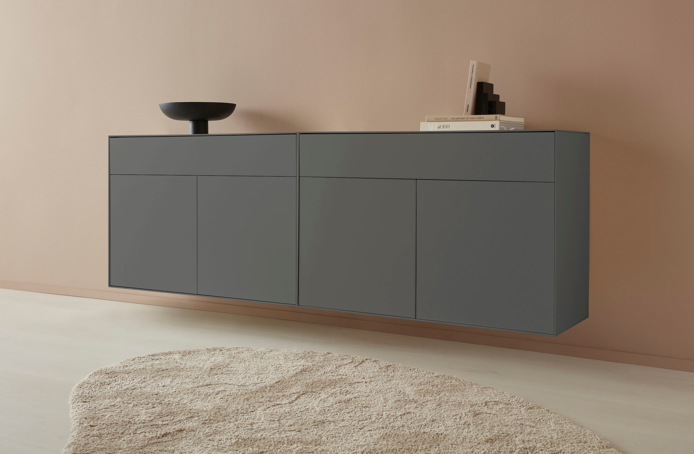 LeGer Home by Lena Gercke Sideboard "Essentials", (2 St.), Breite: 224cm, MDF lackiert, Push-to-open-Funktion