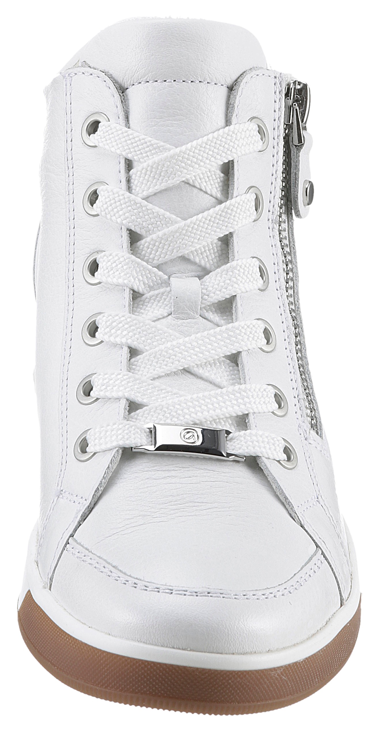 Schnürboots ARA "ROM", Damen, Gr. 3,5 (36,5), weiß, Glattleder, Schuhe Schnürboots, Keilabsatz, High Top-Sneaker, Freizeitschuh in Schuhweite G = weit 3