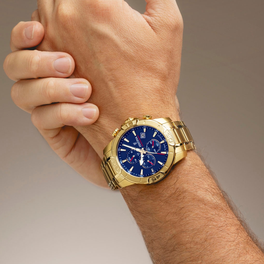 Festina Chronograph »Timeless Chronograph«, Quarzuhr, Armbanduhr, Herrenuhr, Edelstahlarmband, analog, Tag