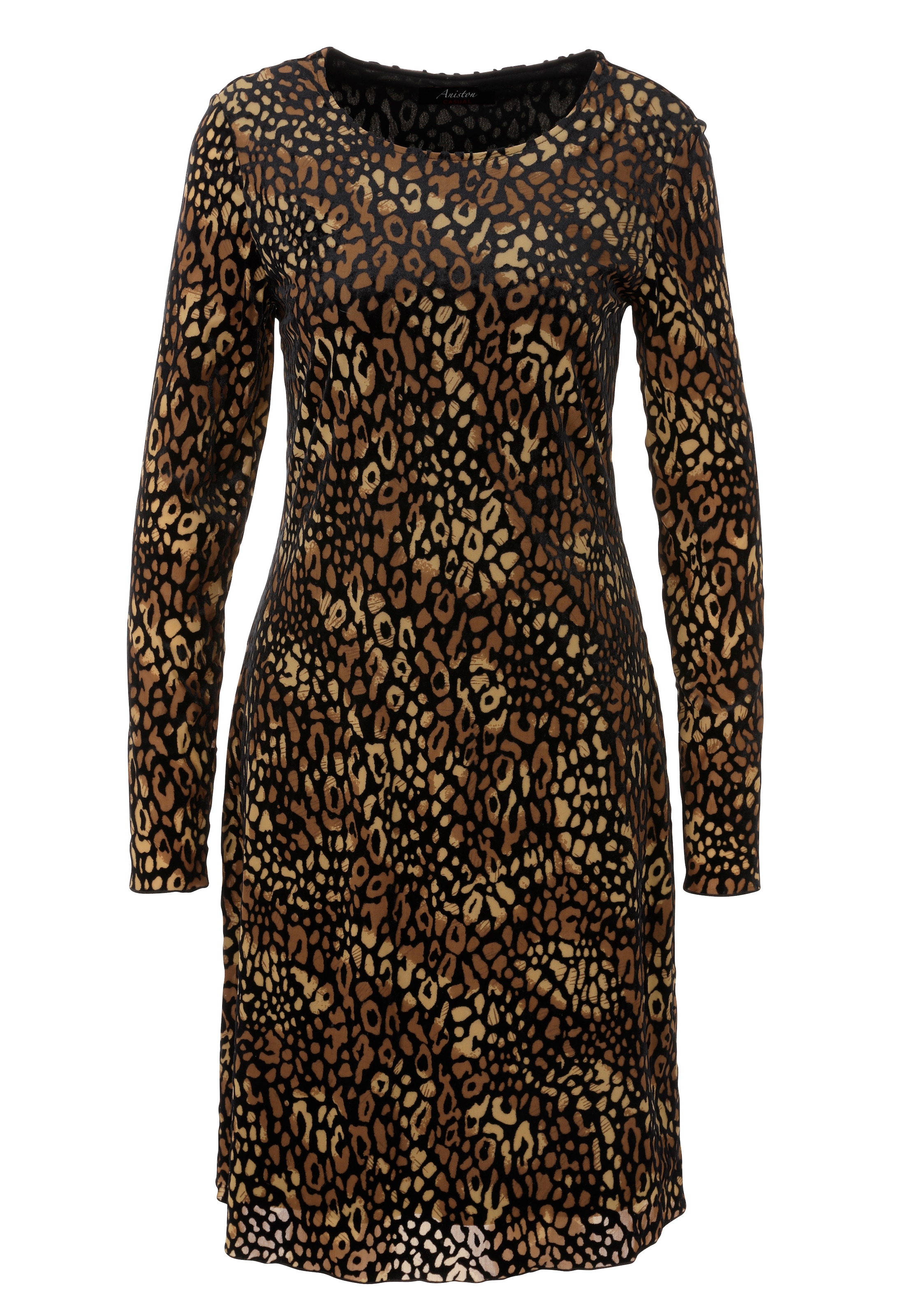 Aniston CASUAL Minikleid mit Leo-Muster in Ausbrenner-Optik - NEUE KOLLEKTION