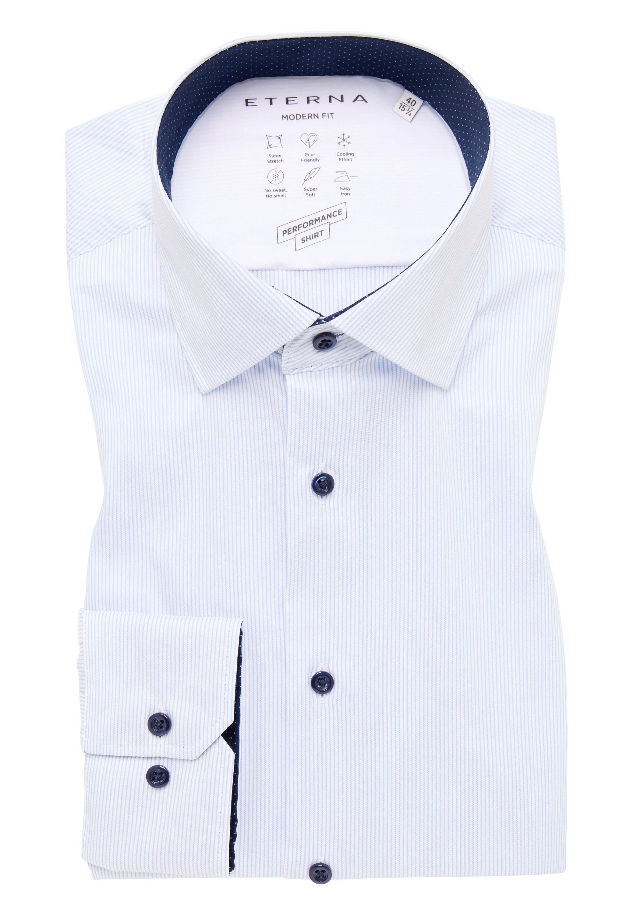 Eterna Langarmhemd »MODERN FIT«, EASY IRON (bügelleicht)