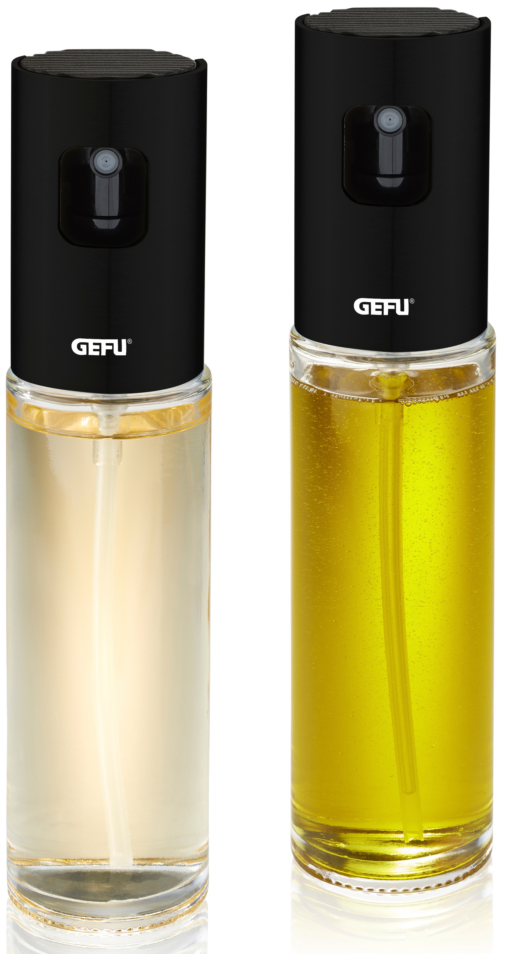 GEFU Ölspender "Öl & Essig-Sprüher NEVA, 2er Set" mit 2-in-1 Sprühkopf, für feinen Sprühnebel oder gleichmäßigen Strahl