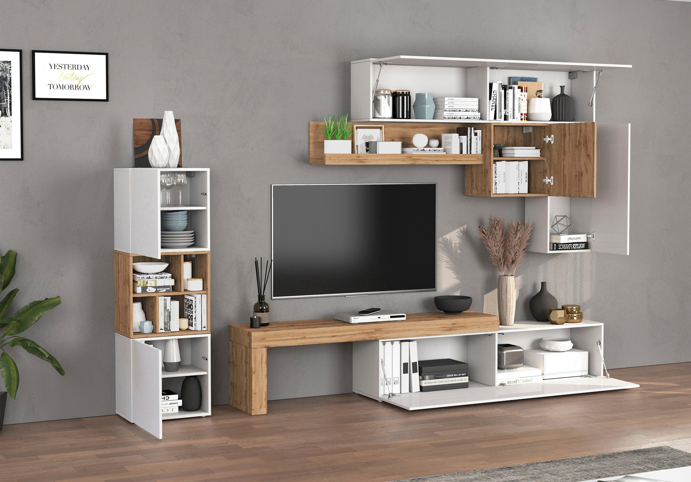 OTTO home Wohnwand »Chronos Wohnwand, Medienwand, 8-er set« Set, 8 Stk. tlg.