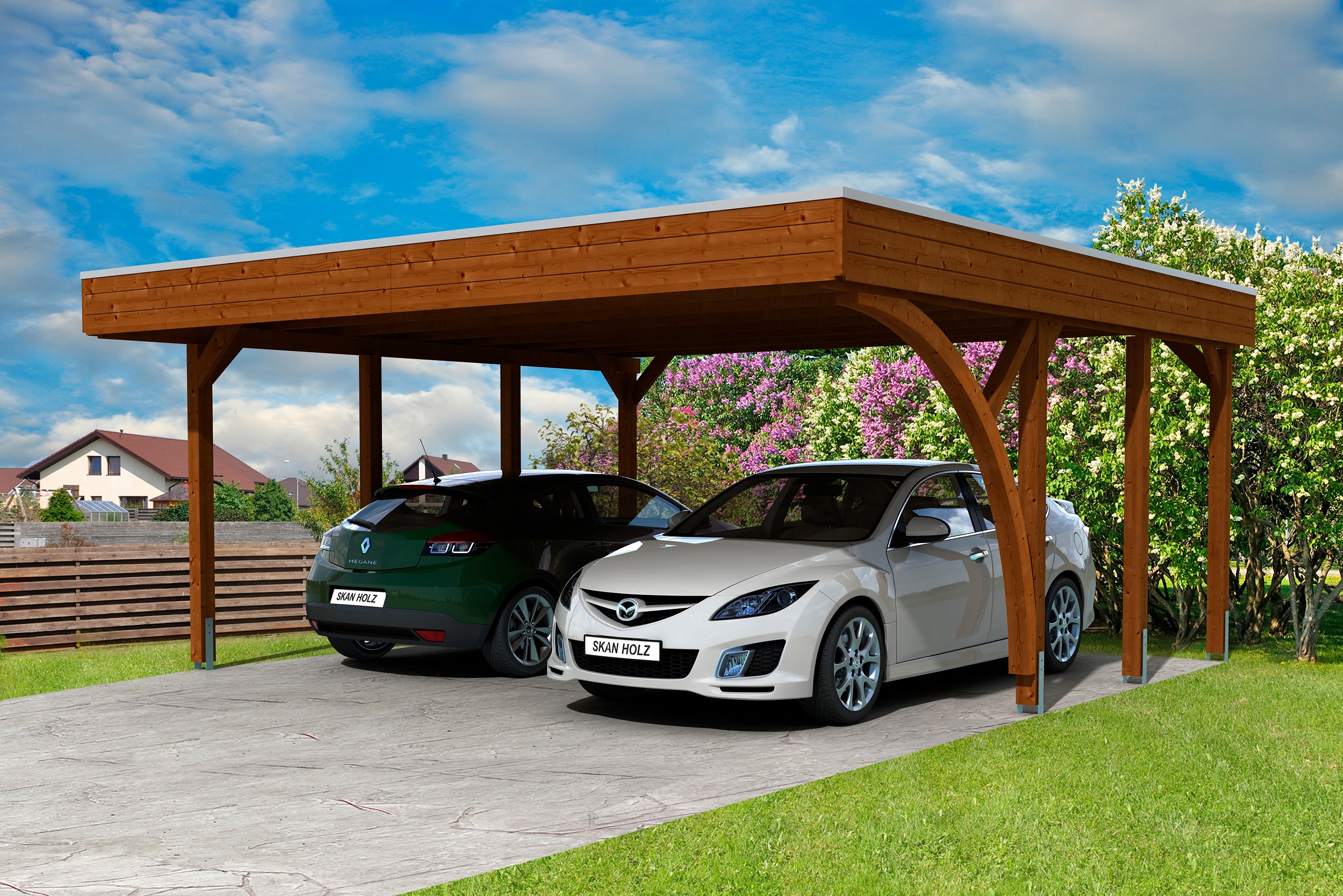 Skanholz Doppelcarport "Friesland 7" Massivholz 514 cm braun