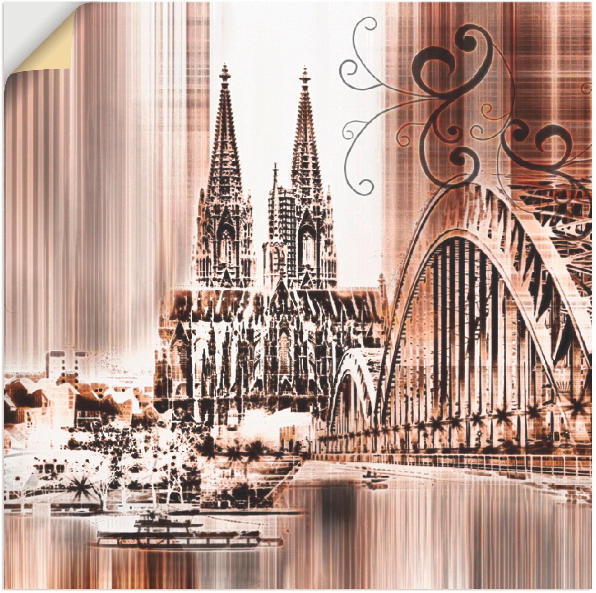 BAUR Wandaufkleber (1 versch. Poster Wandbild bestellen | oder Artland Leinwandbild, Größen St.), VI«, Collage Architektonische Skyline in Elemente, »Köln als