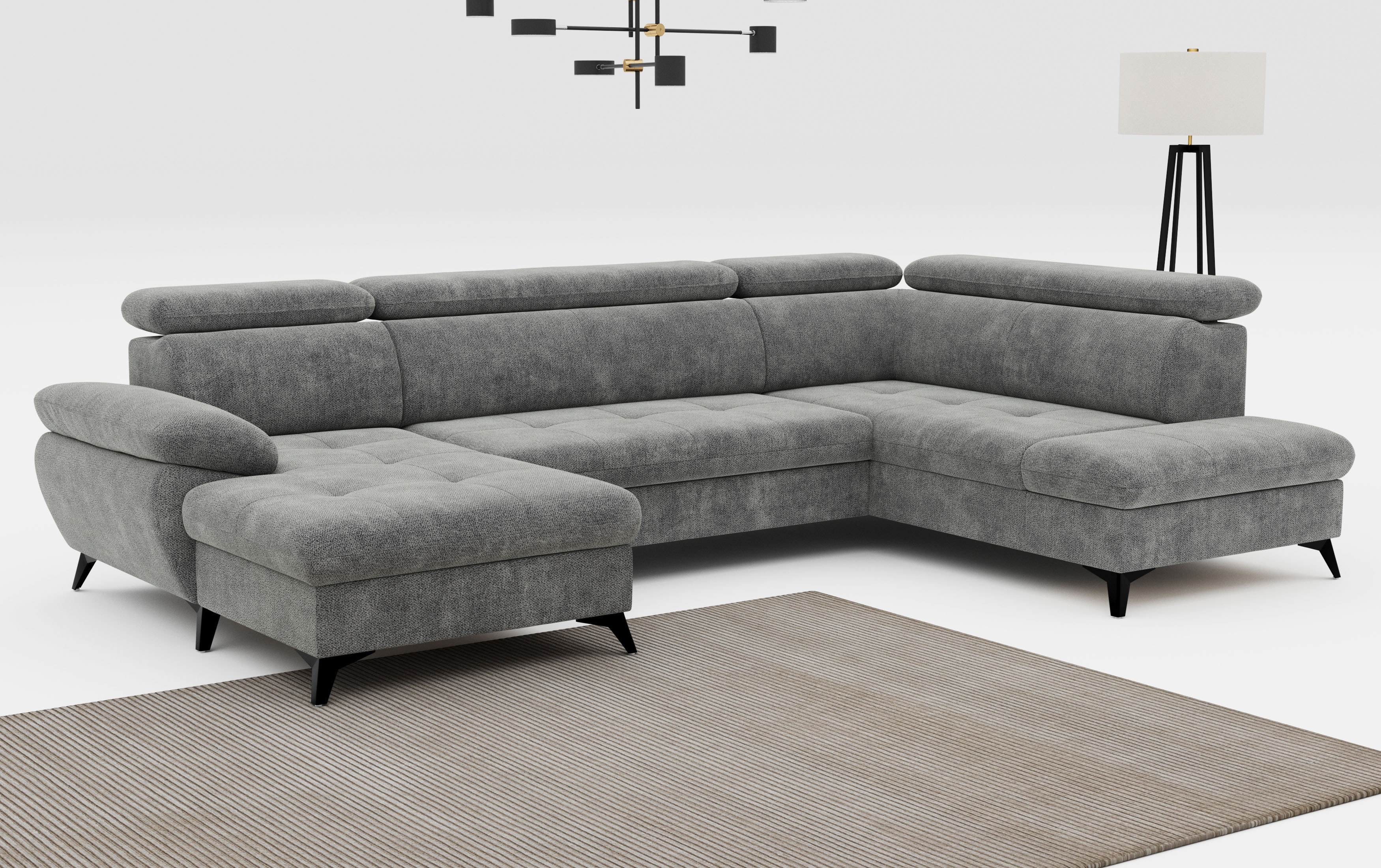 COTTA Wohnlandschaft "Hudson" mit Kopfteilverstellung, optional Schlaffunktion & Bettkasten