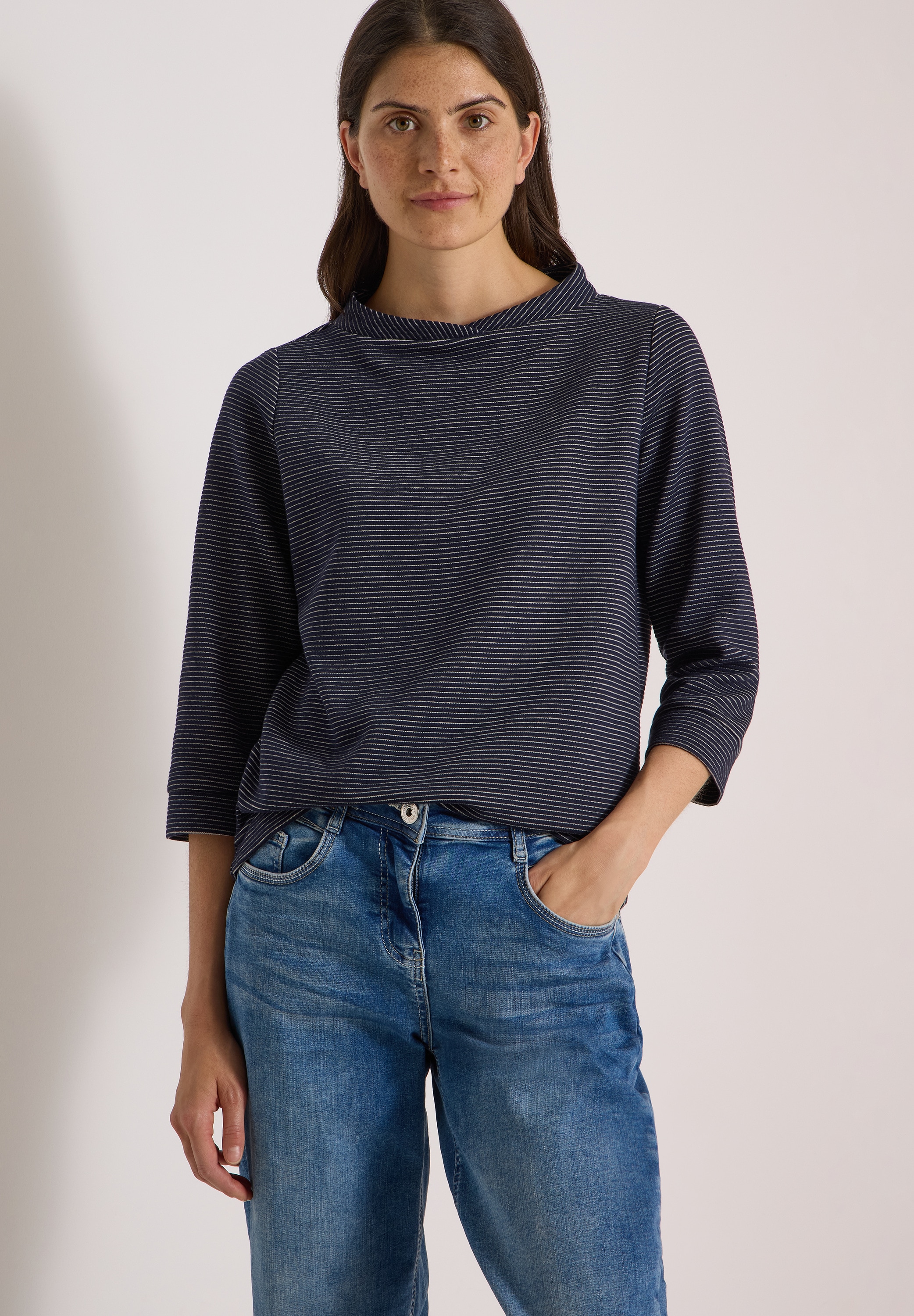 Cecil 3/4-Arm-Shirt mit Ottoman-Struktur