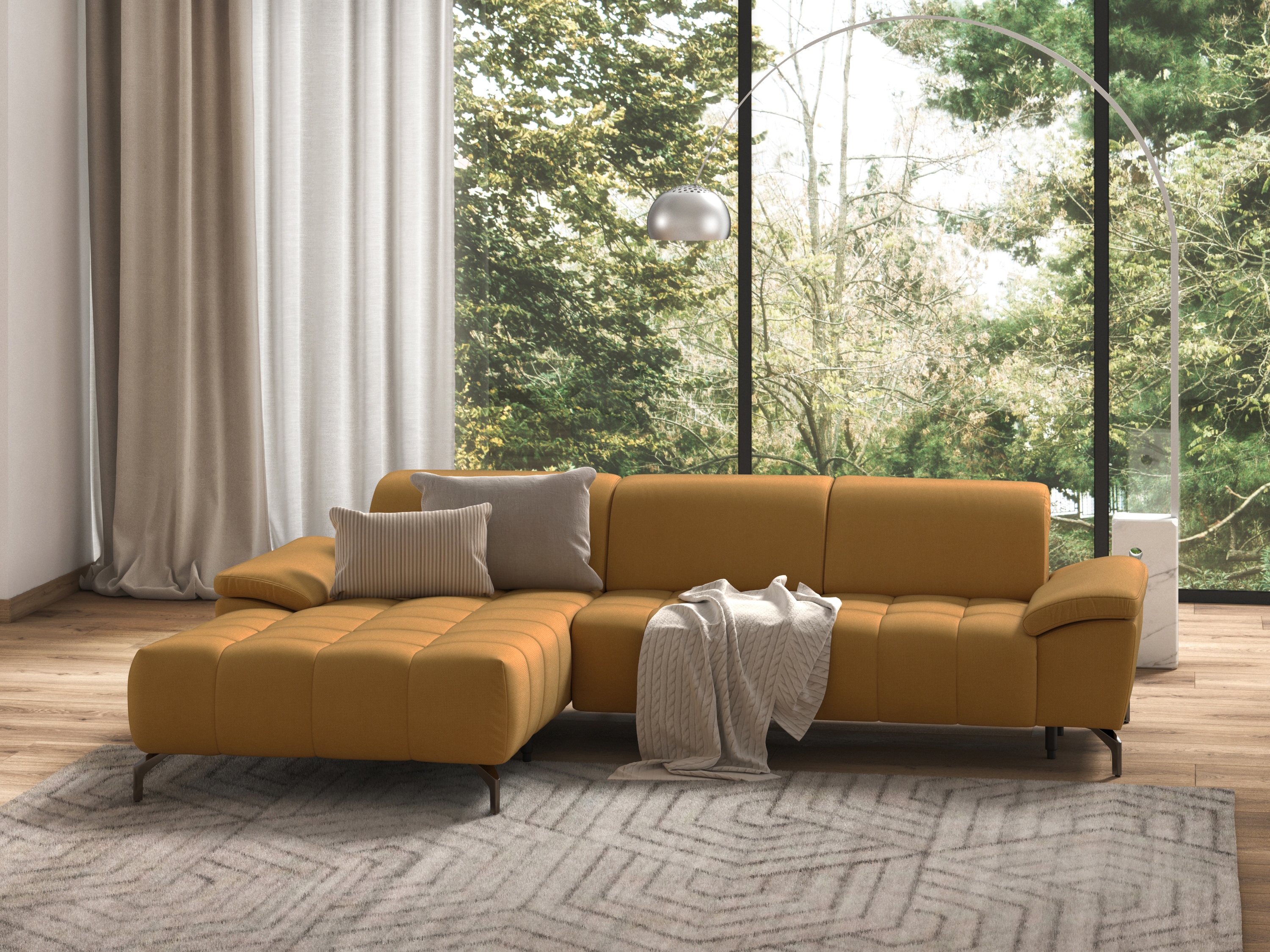 sit&more Ecksofa "Cool L-Form" wahlweise mit Kopfteilverstellung und Vorziehsitz, motorisch