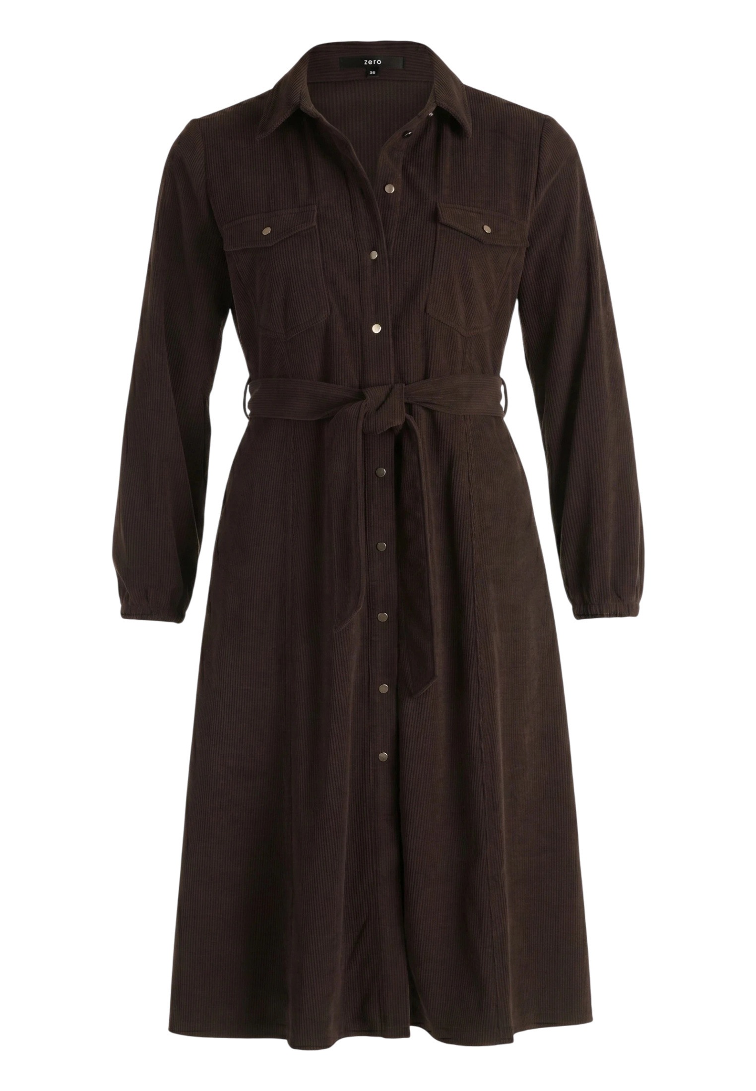 Zero Cordkleid »Damen mit Bindegürtel« aufgesetzte Taschen Material