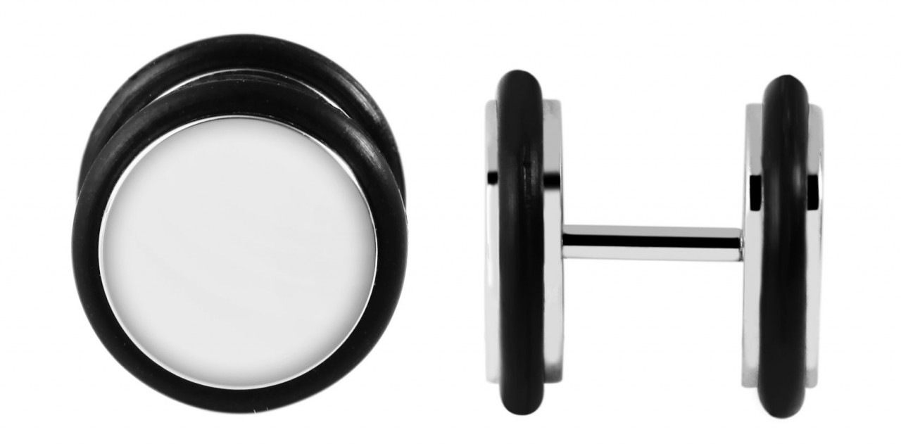 Paar Ohrhänger ADELIA´S "Unisex Ohrstecker aus Edelstahl Ø 12 mm", schwarz, Ohrringe, Damen, Unisex, Edelstahl
