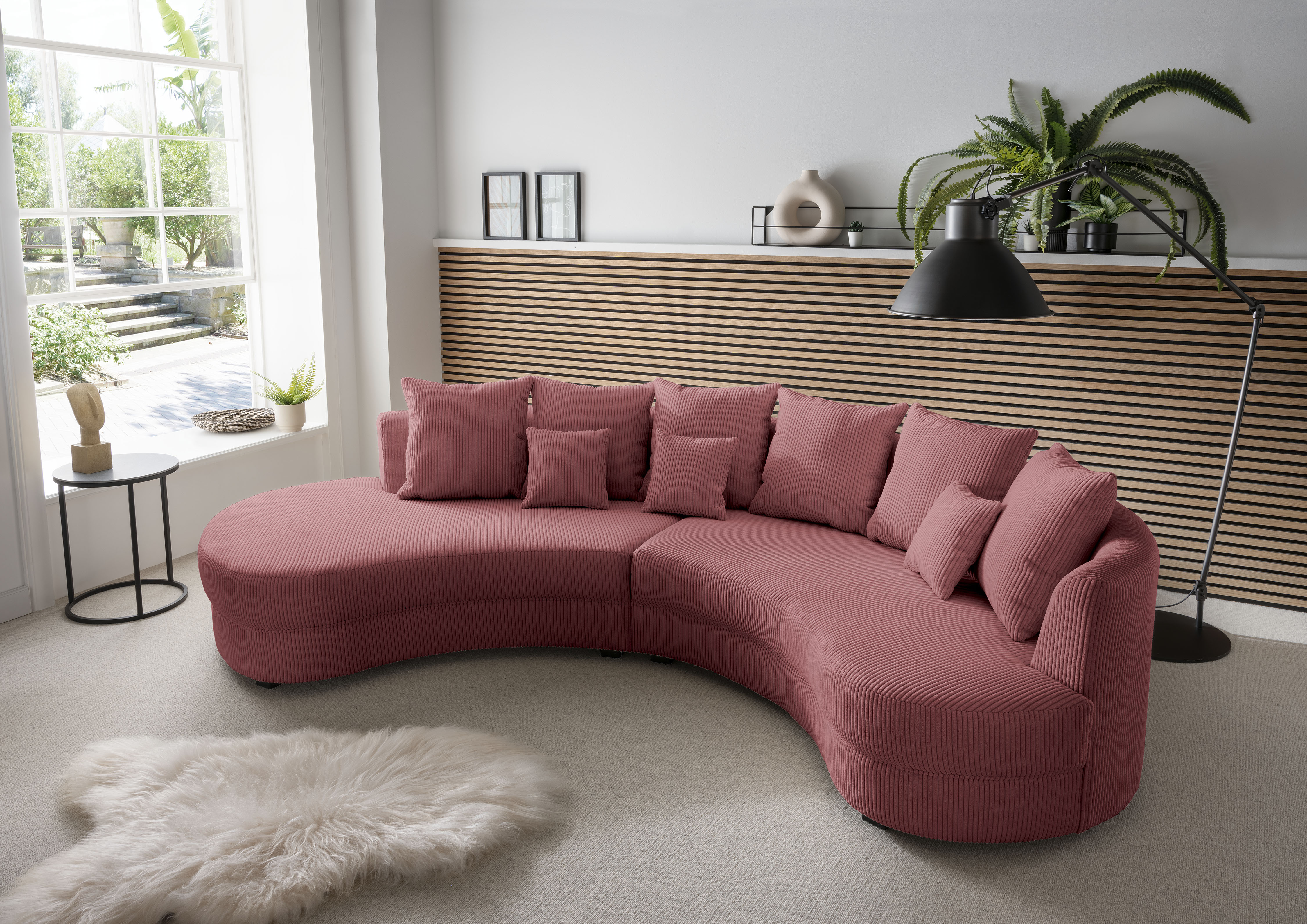 Home affaire Ecksofa "Lazio modern und bequem, schmale Armlehnen, tolle Detailverarbeitung" zwei verschiedene Fußfarben wählbar