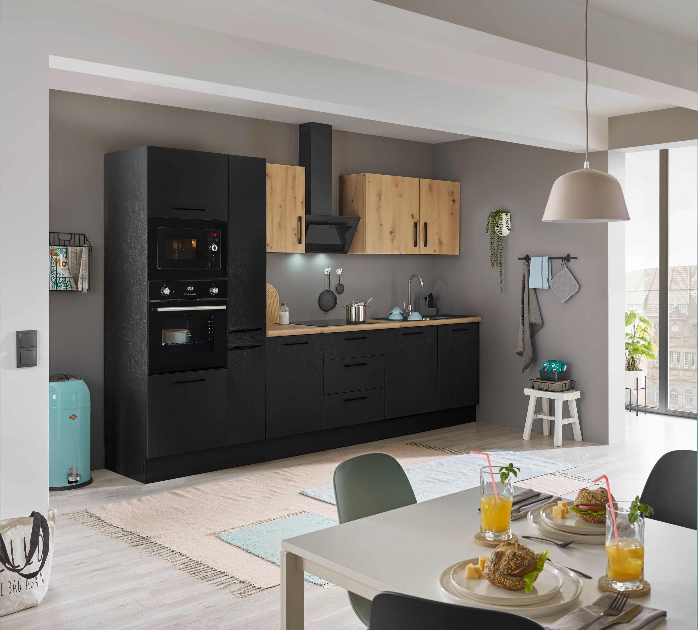 BASIC by Balculina Küchenzeile »Turin«, Breite 310 cm, wahlweise mit E-Geräten