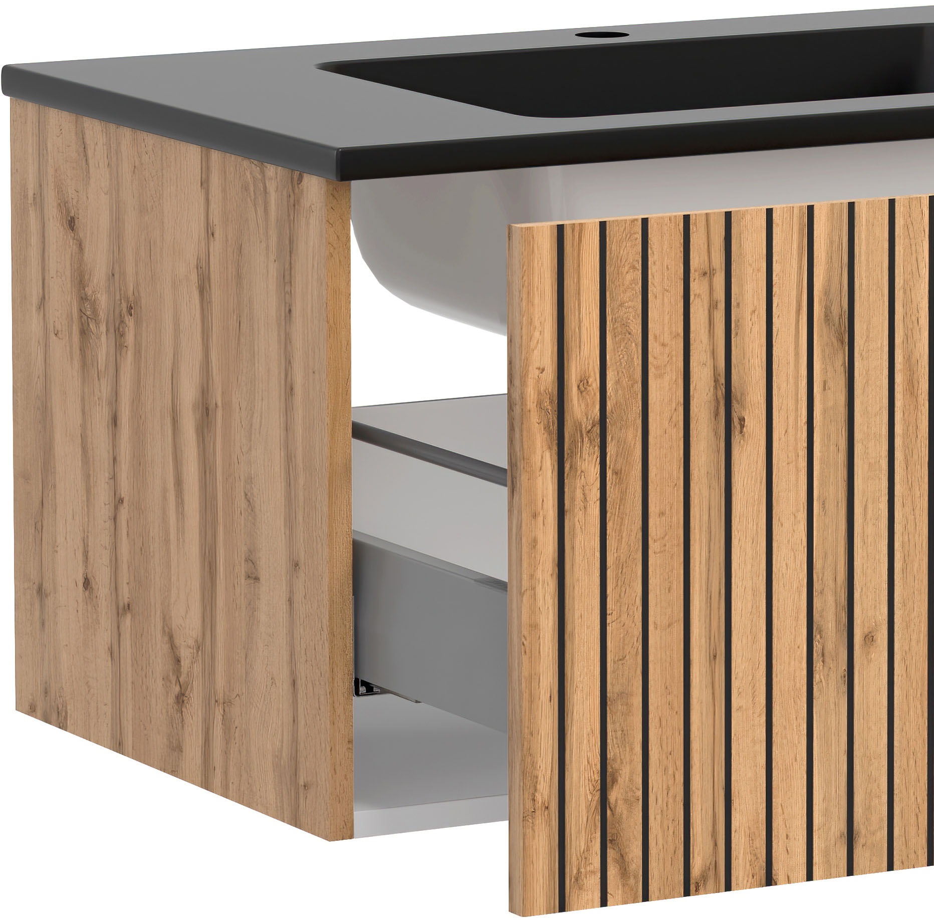 welltime Waschtisch wahlweise mit Auflage- oder Aufsatzbecken in zwei verschiedenen Farben