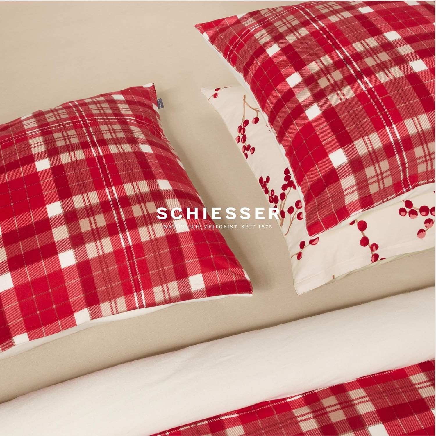 Schiesser Wendebettwäsche »Rowan aus weicher Baumwolle in wunderschönem Beerenprint« 2 Stk. tlg. Made in Green