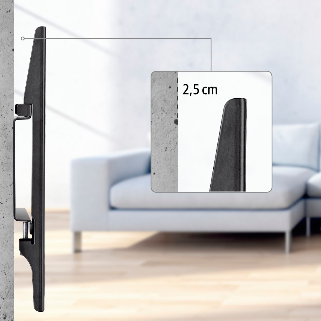 Hama TV-Wandhalterung »TV-Halterung bis 25kg, flach, starr, 48 - 127 cm (19" - 50"), 32", 43"«, bis 127 cm Zoll, VESA 200x200