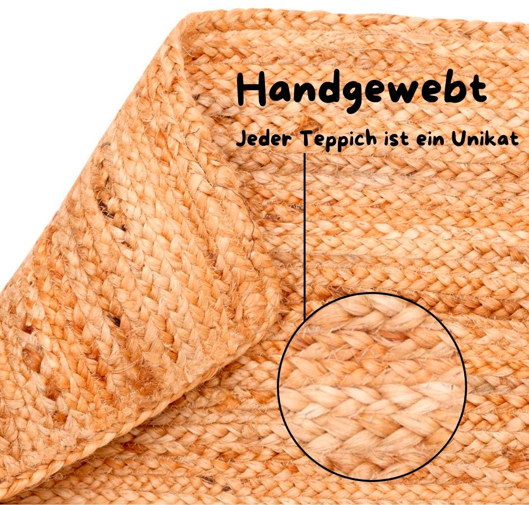 my home Bettumrandung »Bjarka«, (3 tlg.), meliert, 100% Jute, handgewebt, auch als Läufer & in rund erhältlich