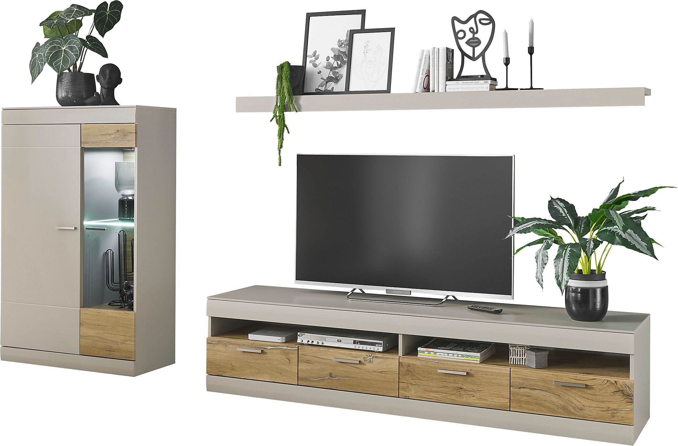 INOSIGN Wohnwand "SCARA" 3 Stk. tlg. trendige Farbe mit Applikation Zinneic günstig online kaufen