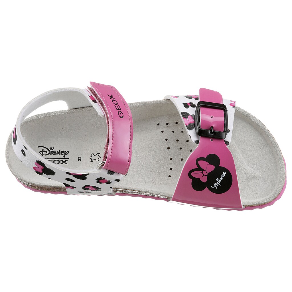 Schuhe Mädchenschuhe Geox Kids Sandale »J ADRIEL GIRL«, mit zusätzlichem Klettverschluss weiß-fuchsia-leo