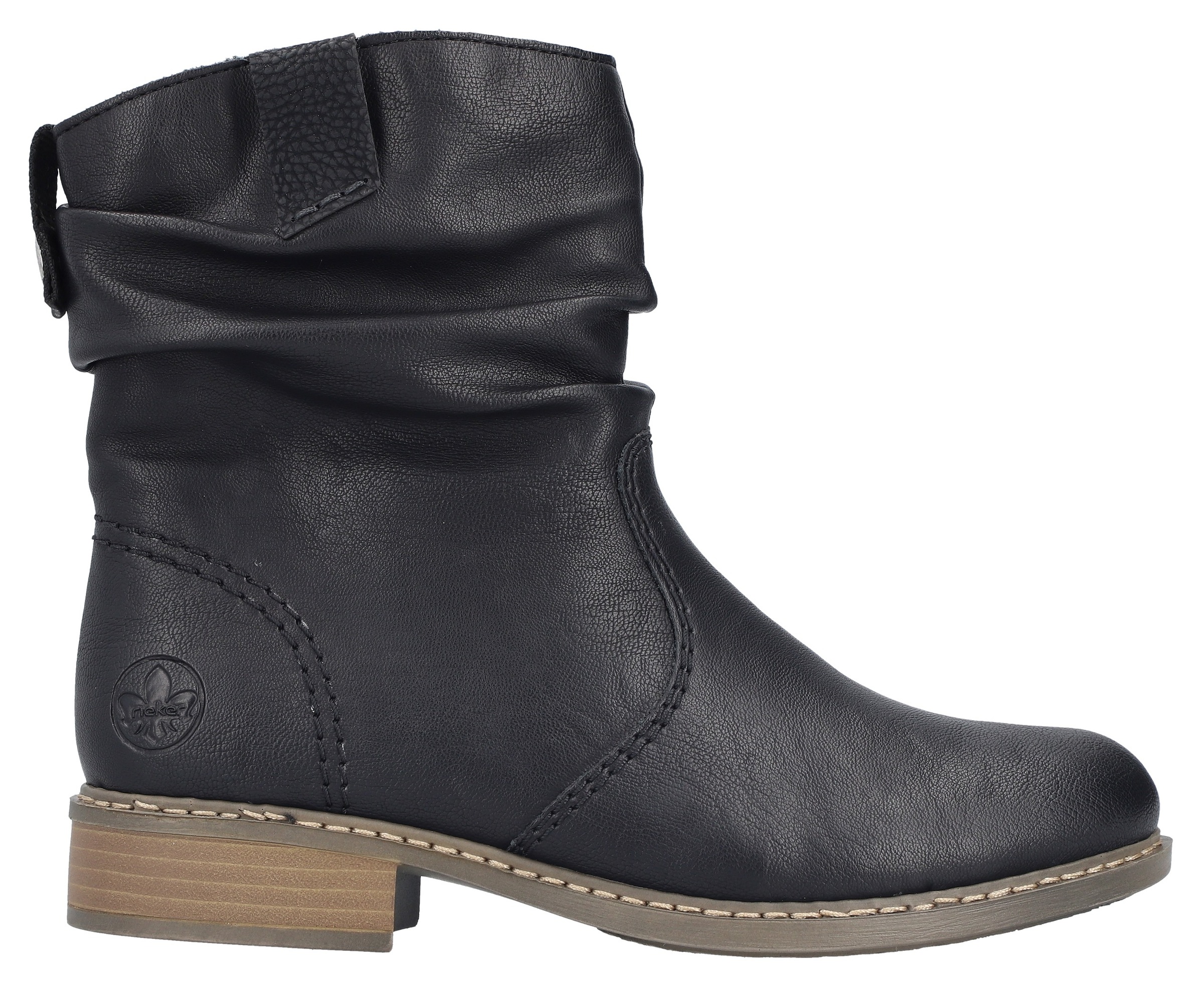 Rieker Winterboots, Winterstiefelette, Blockabsatz, Warmfutter, geraffter slouchy Schaft