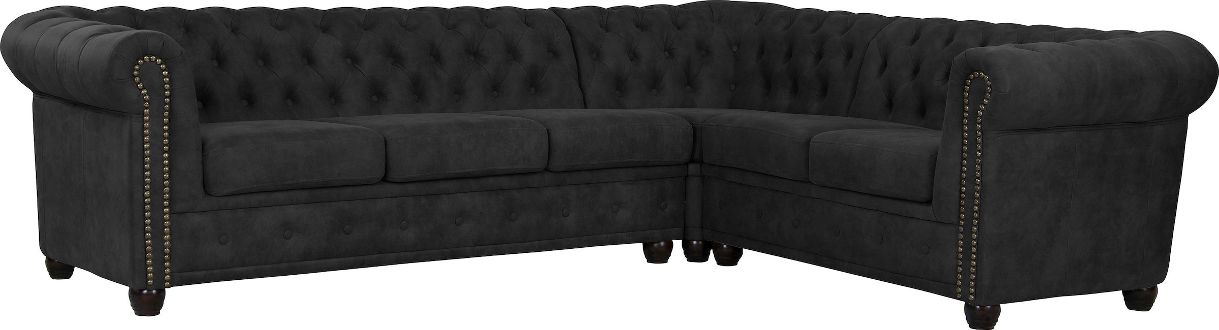 Home affaire Chesterfield-Sofa "Rysum L-Form", Chesterfield-Optik, langer Schenkel links oder rechts