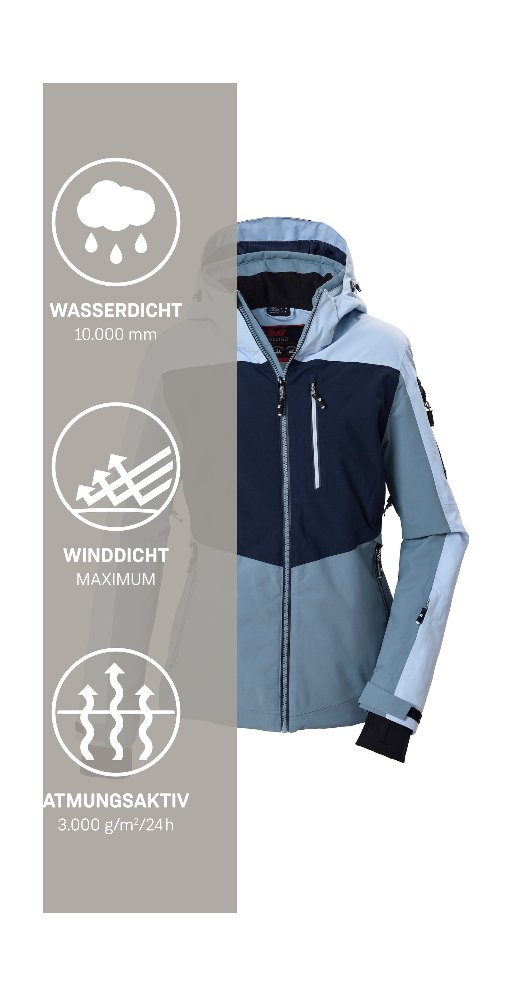 Killtec Skijacke »KSW 121 WMN SKI JCKT« Damen Skijacke: wasserdicht, atmungsaktiv, verschweißte Nähte