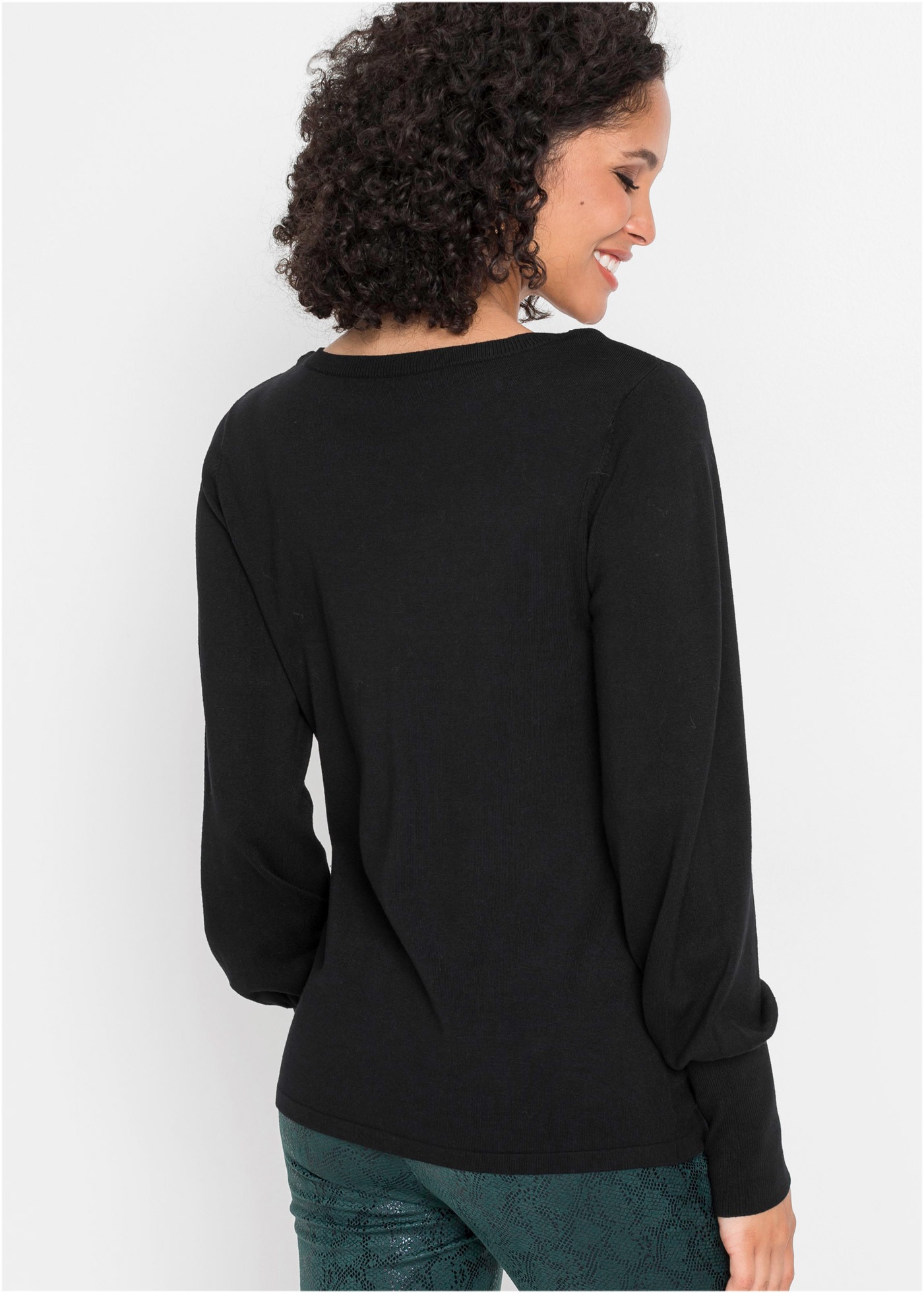 bonprix Strickpullover aus Viskose und Polyamid, Langarm, für Frühling und günstig online kaufen