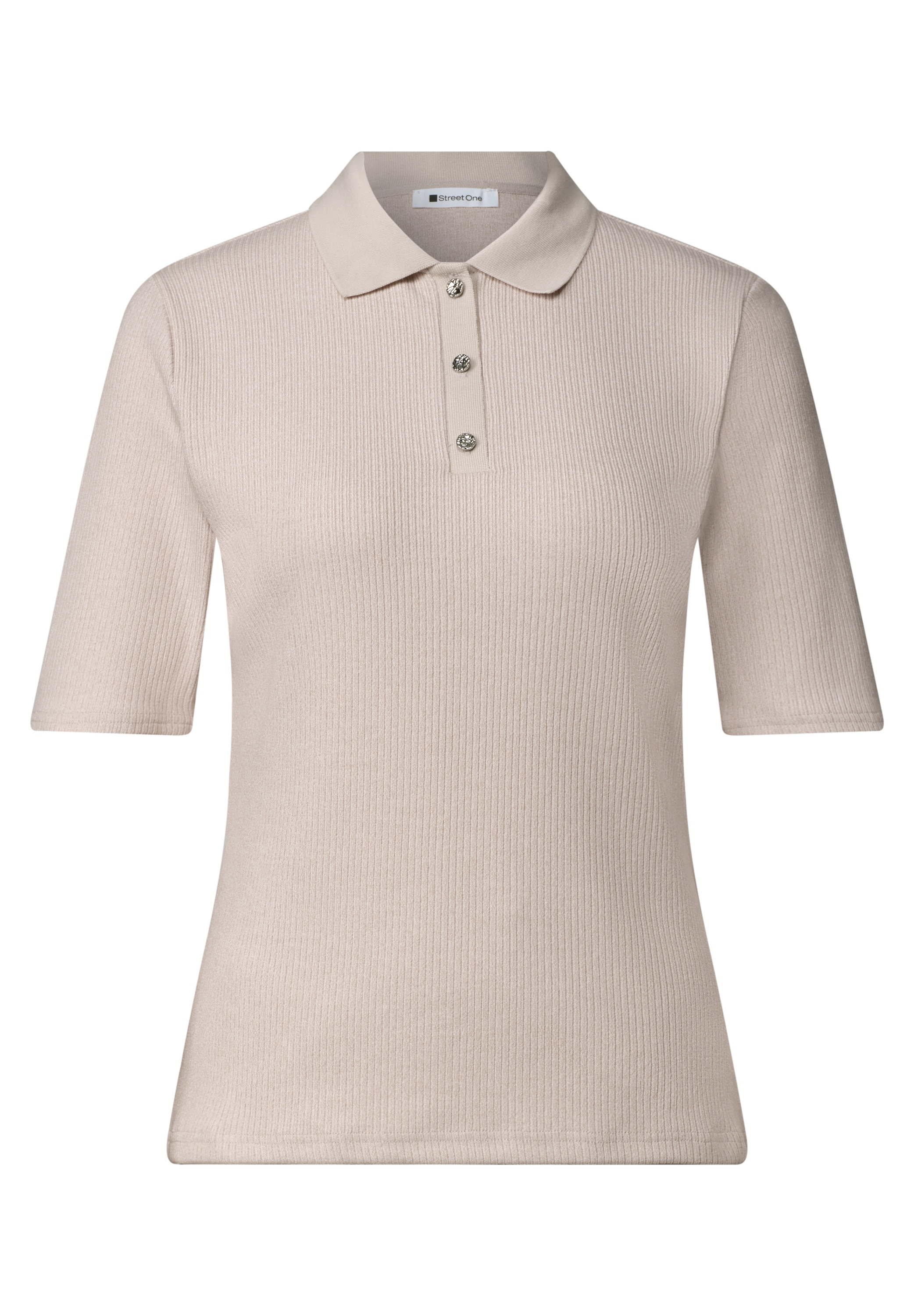 STREET ONE T-Shirt mit Rippstrick-Struktur