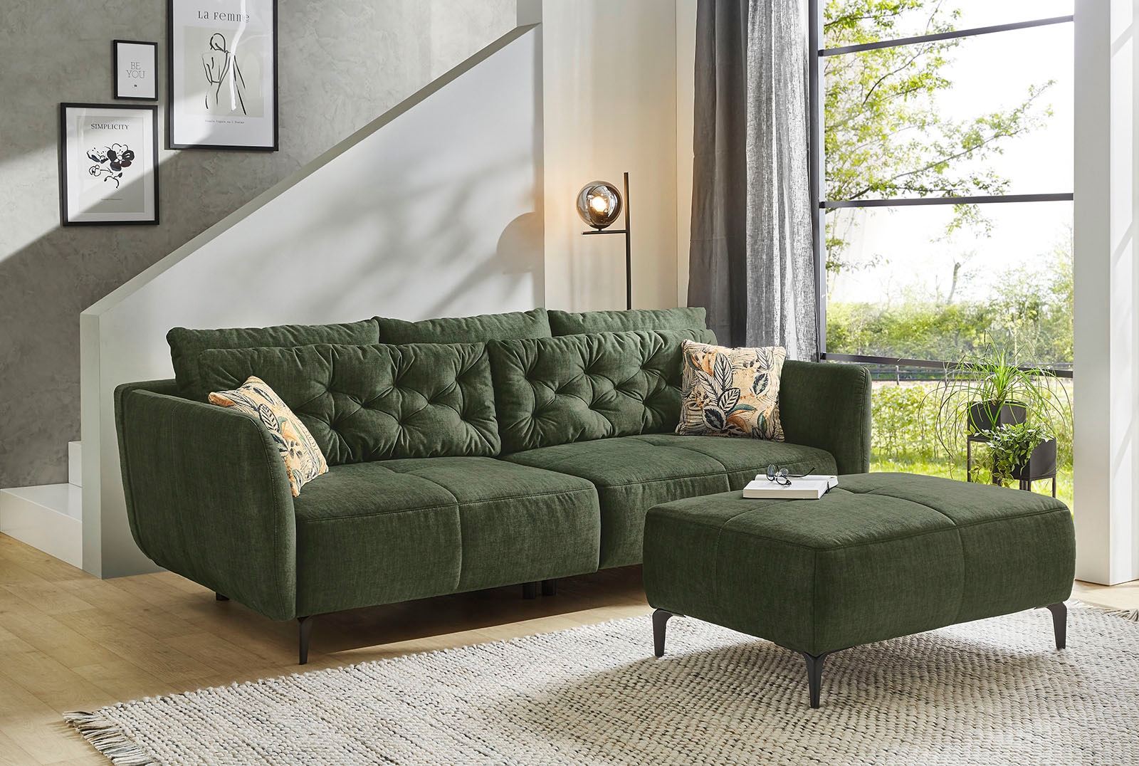 Jockenhöfer Gruppe Big-Sofa im Retrolook frei mit inkl. 7 BAUR Raum | »Spa, Wellenfederung«, im Kissen und stellbar