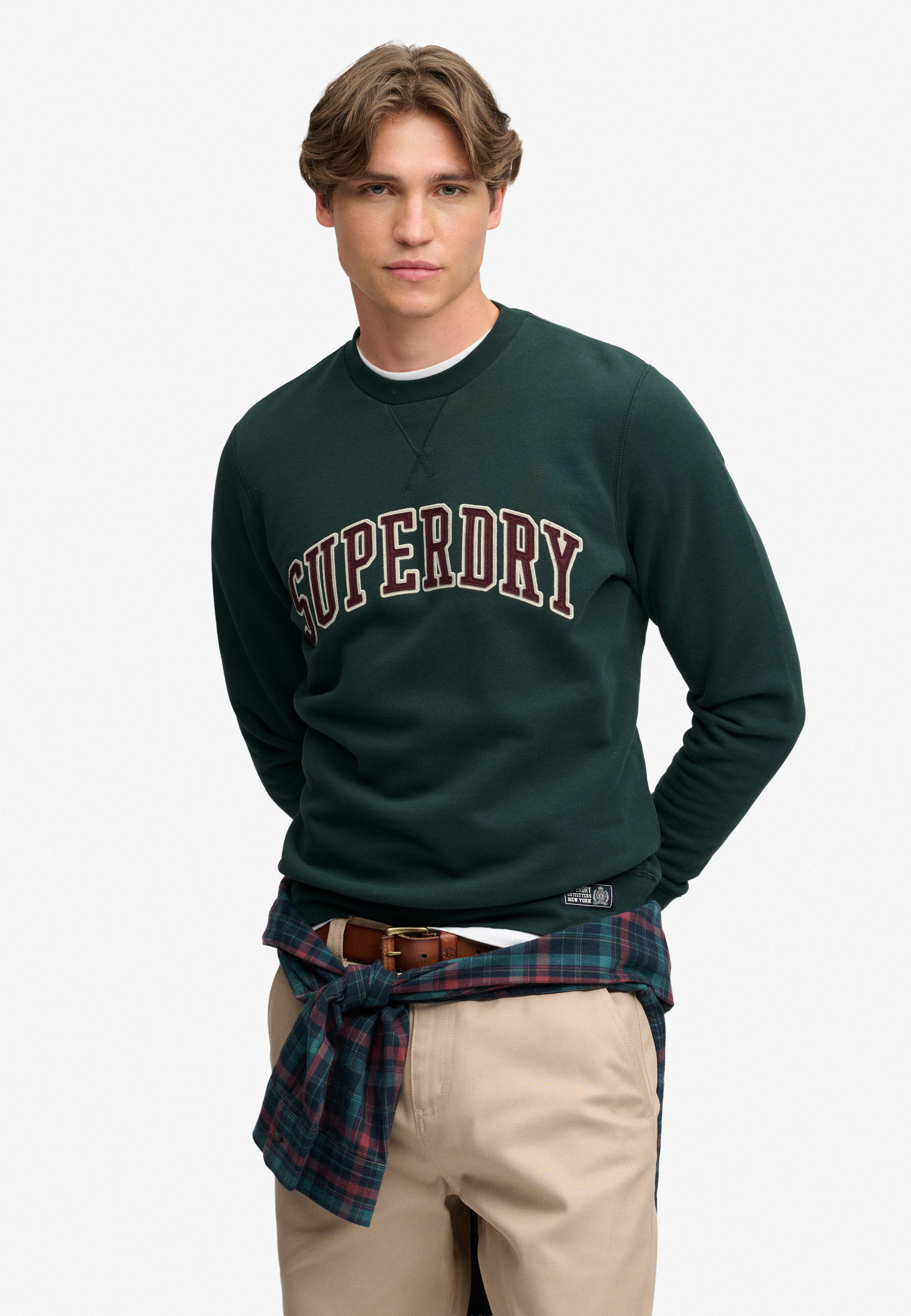 Superdry Sweatshirt "ATHLETIC APPLIQUE RELAXED CREW", Baumwollmischung, relaxed fit