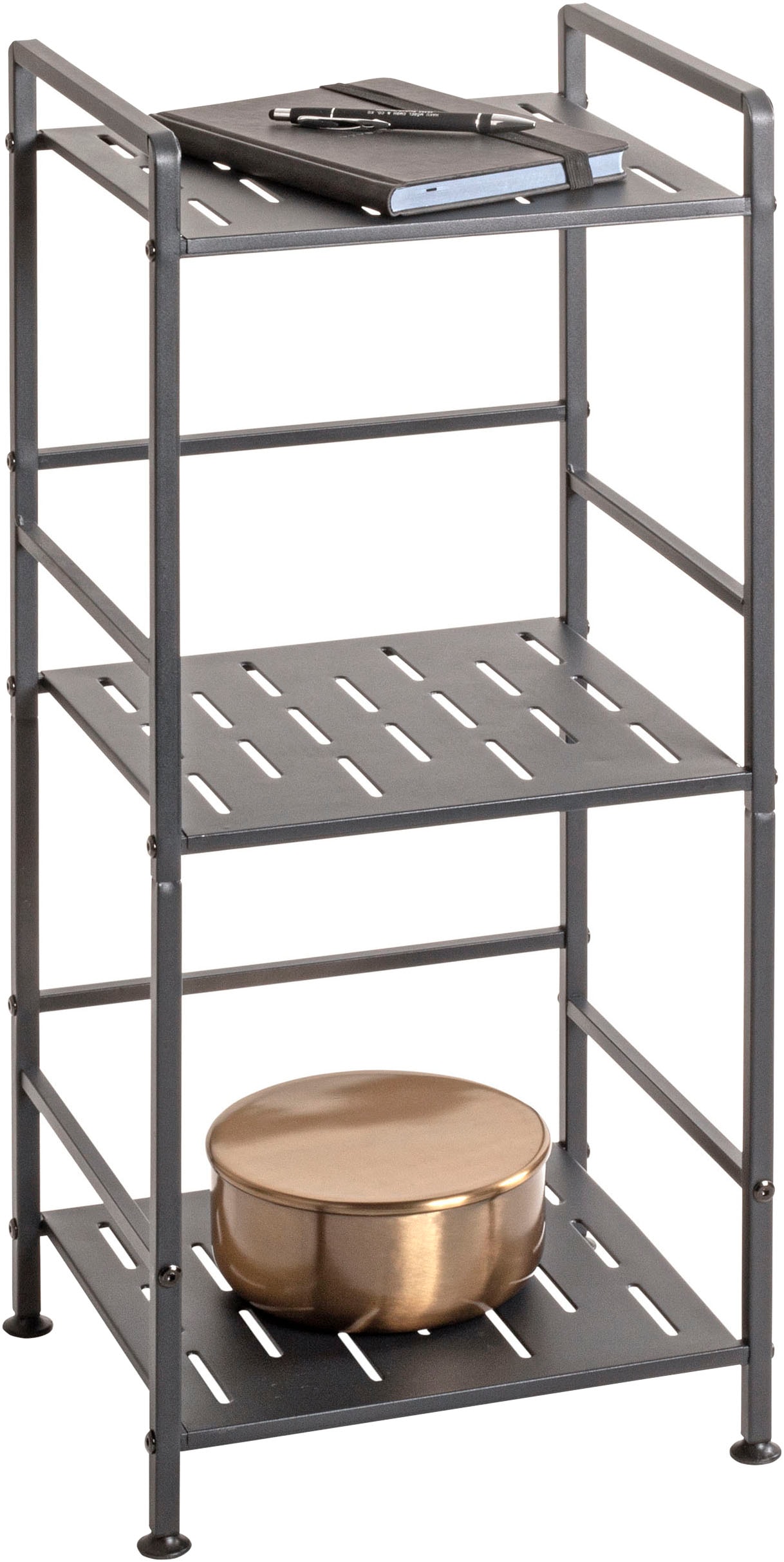 HAKU Regal »Aufbewahrungsregal, Dekoregal, Standregal« 1 Stk. tlg. rechteckig - aus Metall Anthrazit - B/T/H 33/28/74 cm