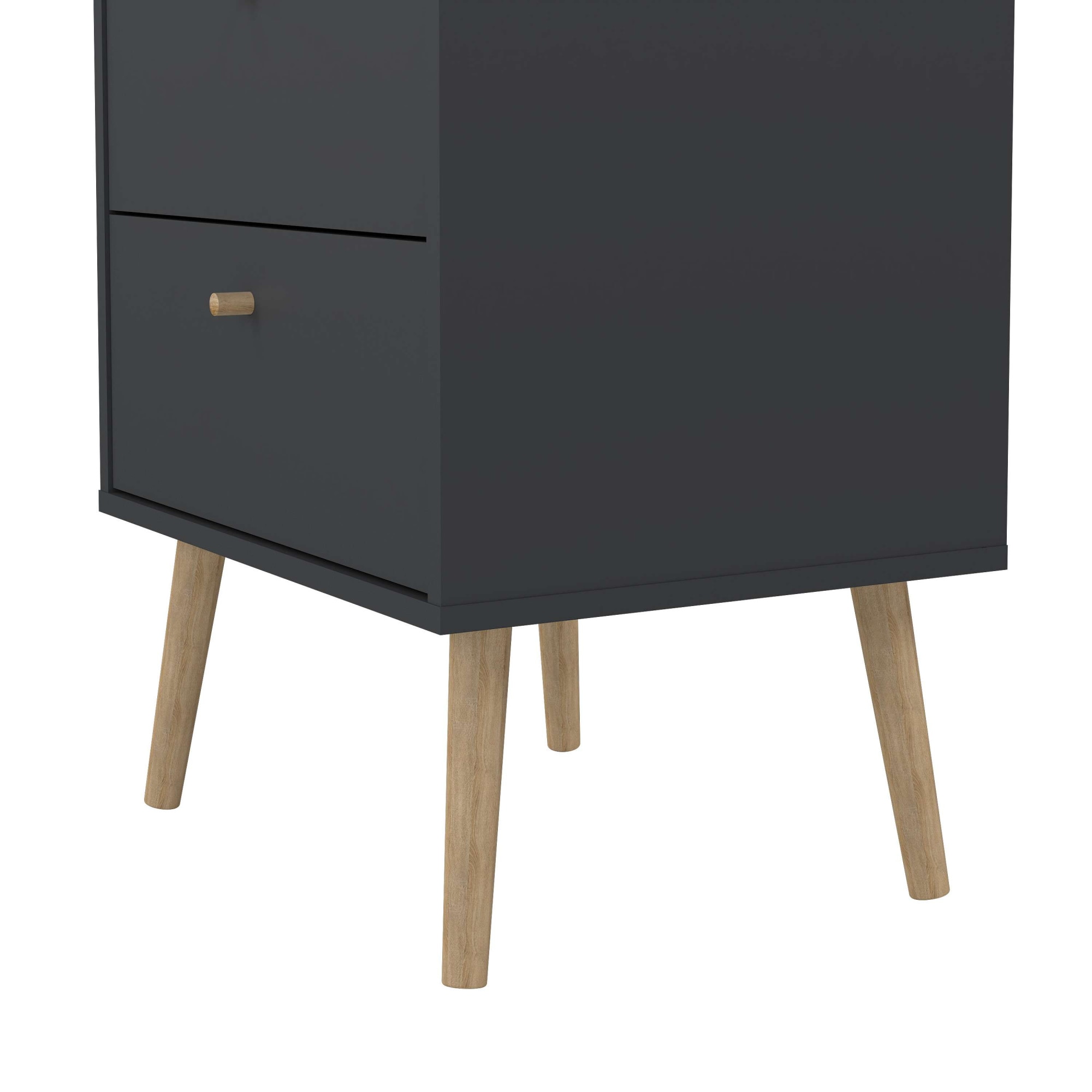 andas Highboard »Bodo, Hochkommode, Aufbewahrung, Stauraum«, mit 5 Schubladen, Beine und Griffe aus Echtholz, Breite 50 cm