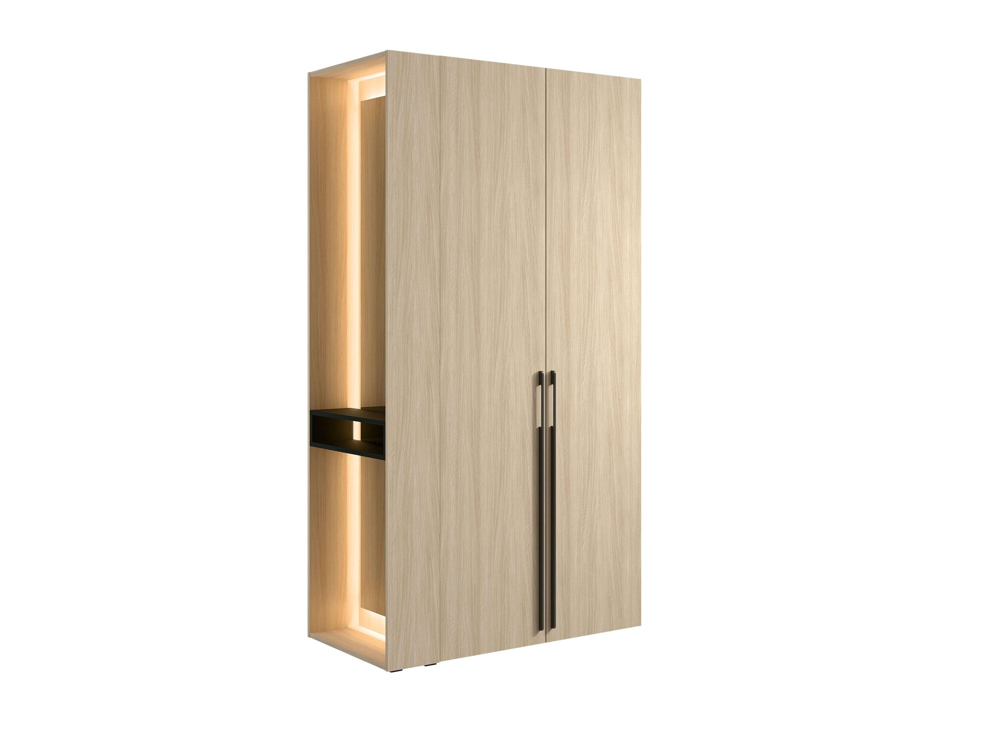 Home affaire Kleiderschrank »TRENTO Garderobe, Wäscheschrank mit Spiegel und LED-Beleuchtung«, (lange Griffe, Maße B/T/H 110,9/58/207,5cm; Made in Europe), wahlweise mit Kleiderstange oder Einlegeböden FSC-zertifiziert