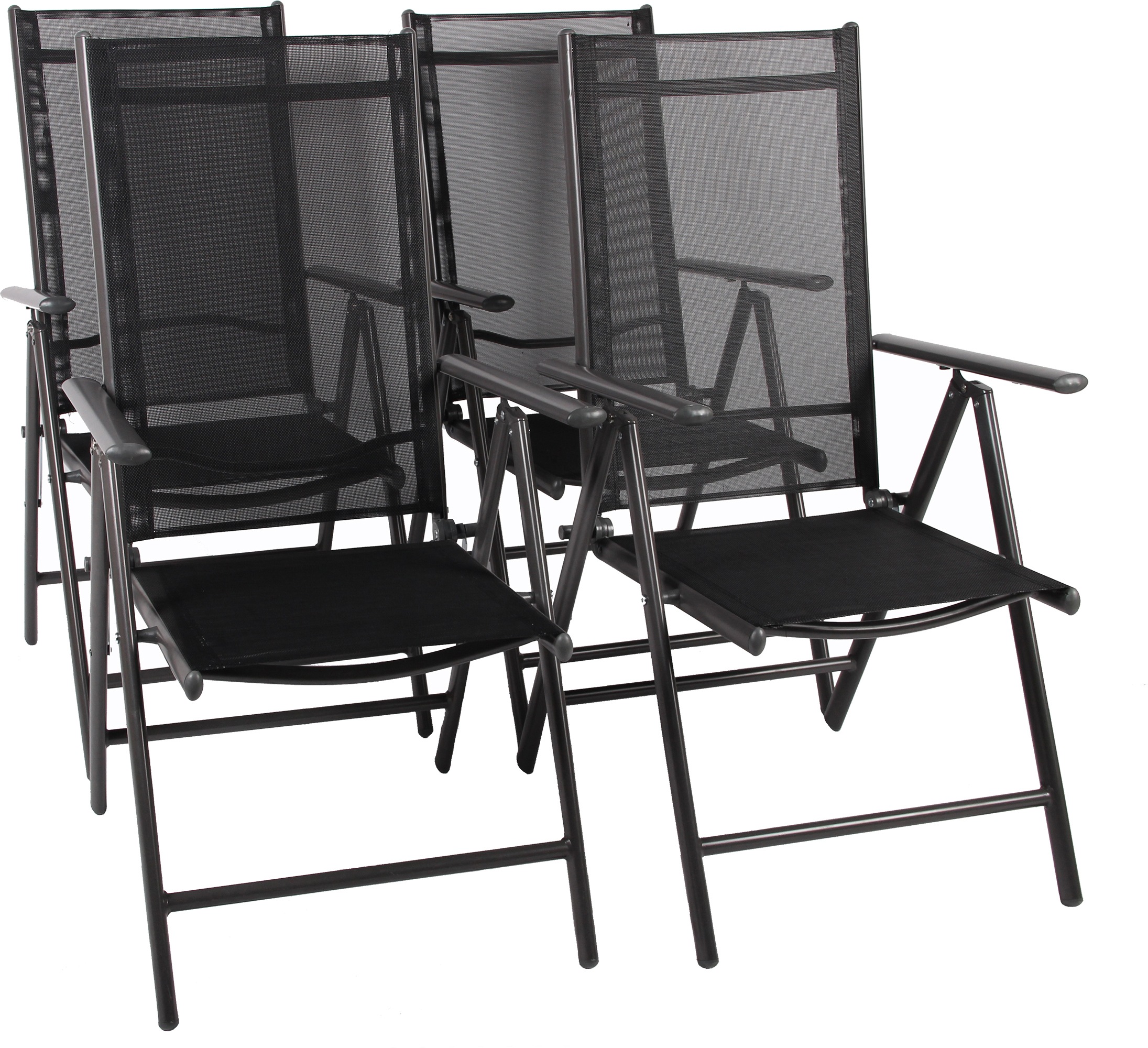 VCM Garten-Essgruppe »VCM 5-tlg Gartenmöbel Set | Sitzgruppe Essgruppe | 1xTisch, 4x Stühle | Tisch Maße ca. H. 76 x B. 80 x T. 80 cm | Garten Set ¿ Stühle 80 SW«, (5 tlg., SW)
