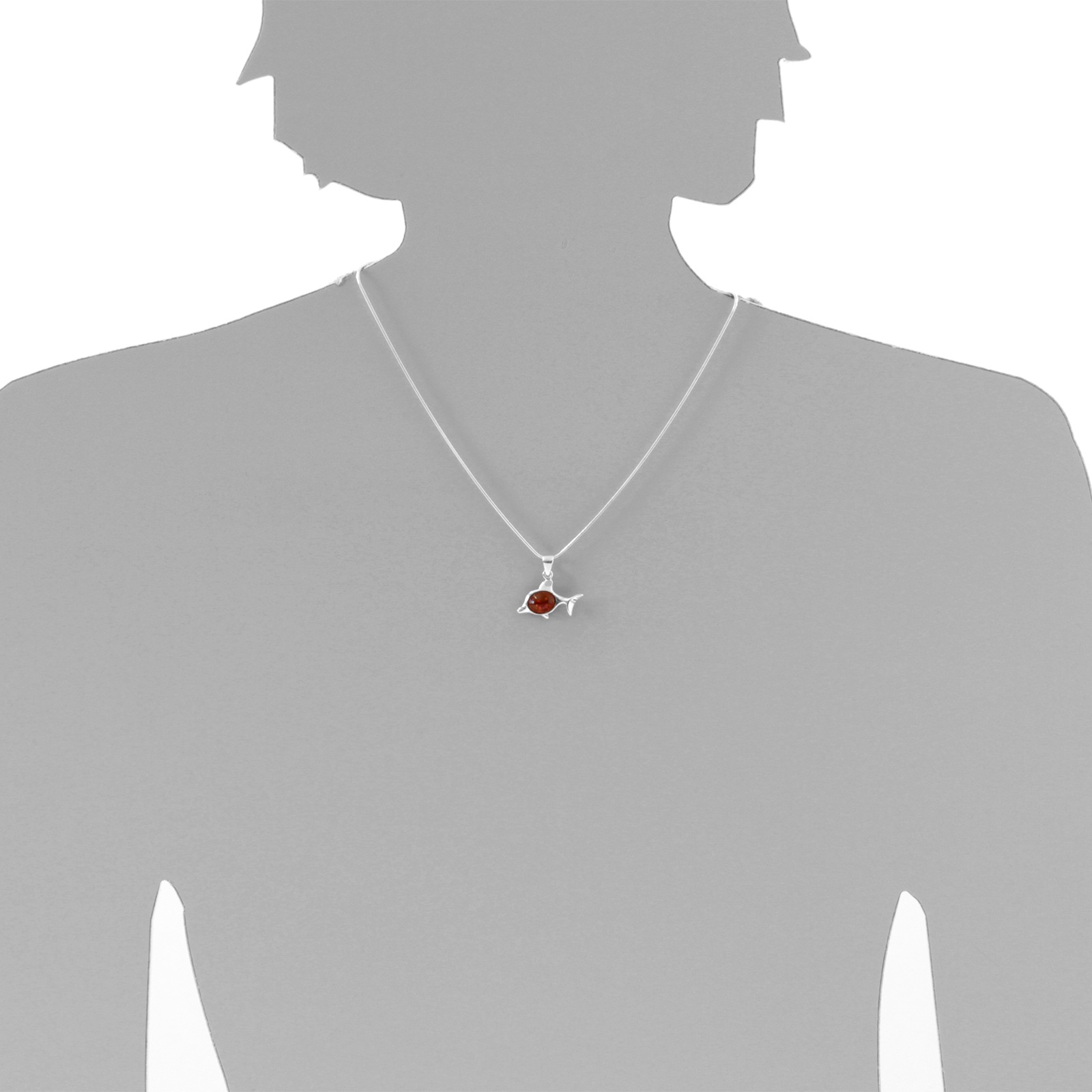 OSTSEE-SCHMUCK Kette mit Anhänger »Ostsee-Schmuck Kette mit Anhänger Fisch Kette mit Anhänger Fisch«, (2 tlg.)