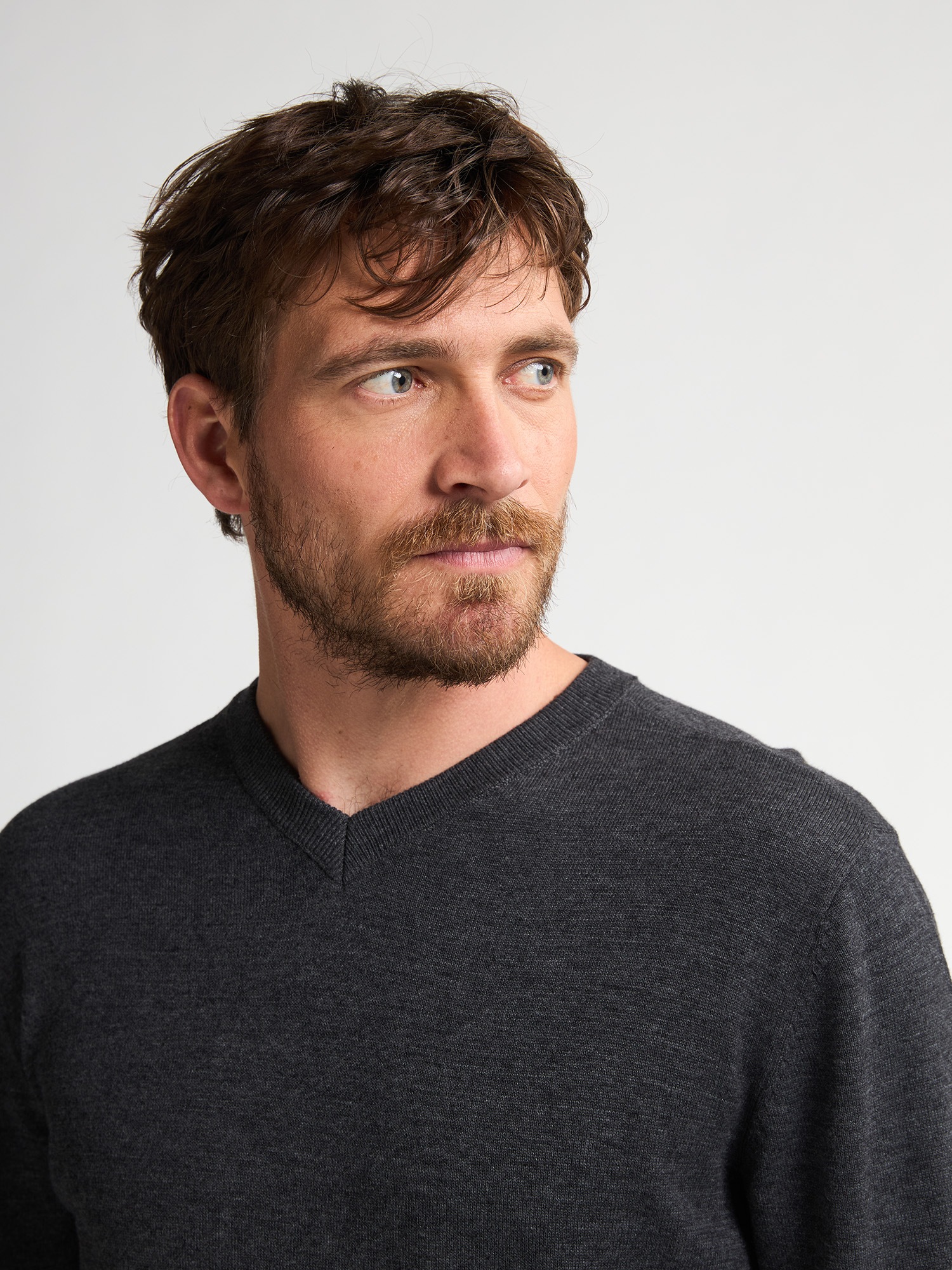 Thumbnail - Petrol Industries V-Ausschnitt-Pullover "V-Neck Basi" Materialmix mit Baumwollanteil