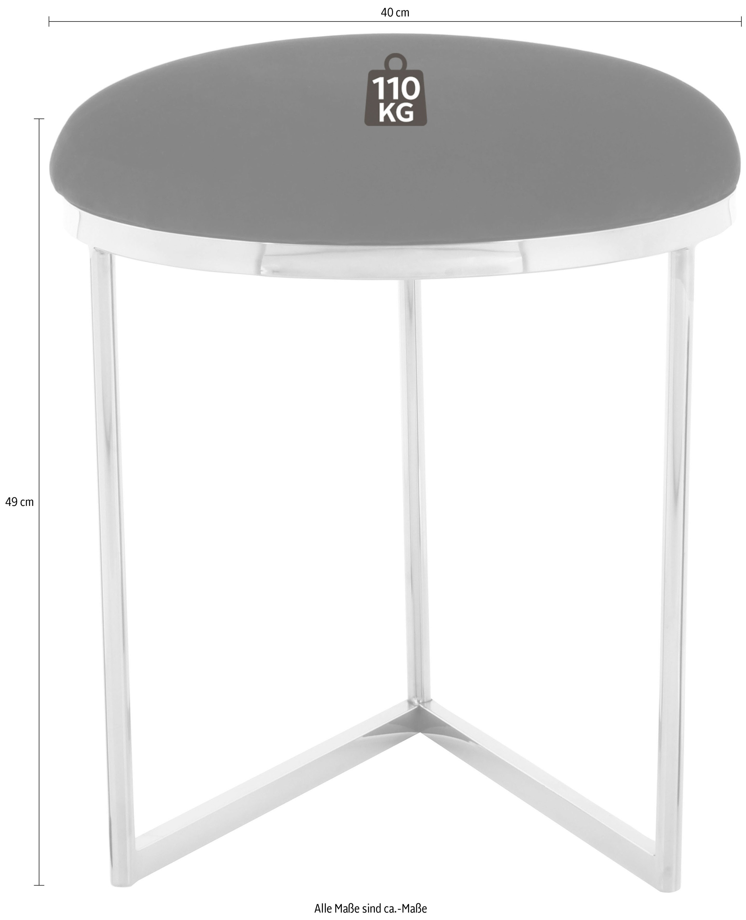 Kayoom Sitzhocker »Hocker Wynona 325, in stilvollem Design, mit dreieckiger Grundform«, (1 St.), glamourös, hochwertig, mit gepolsterter Sitzfläche in runder Form